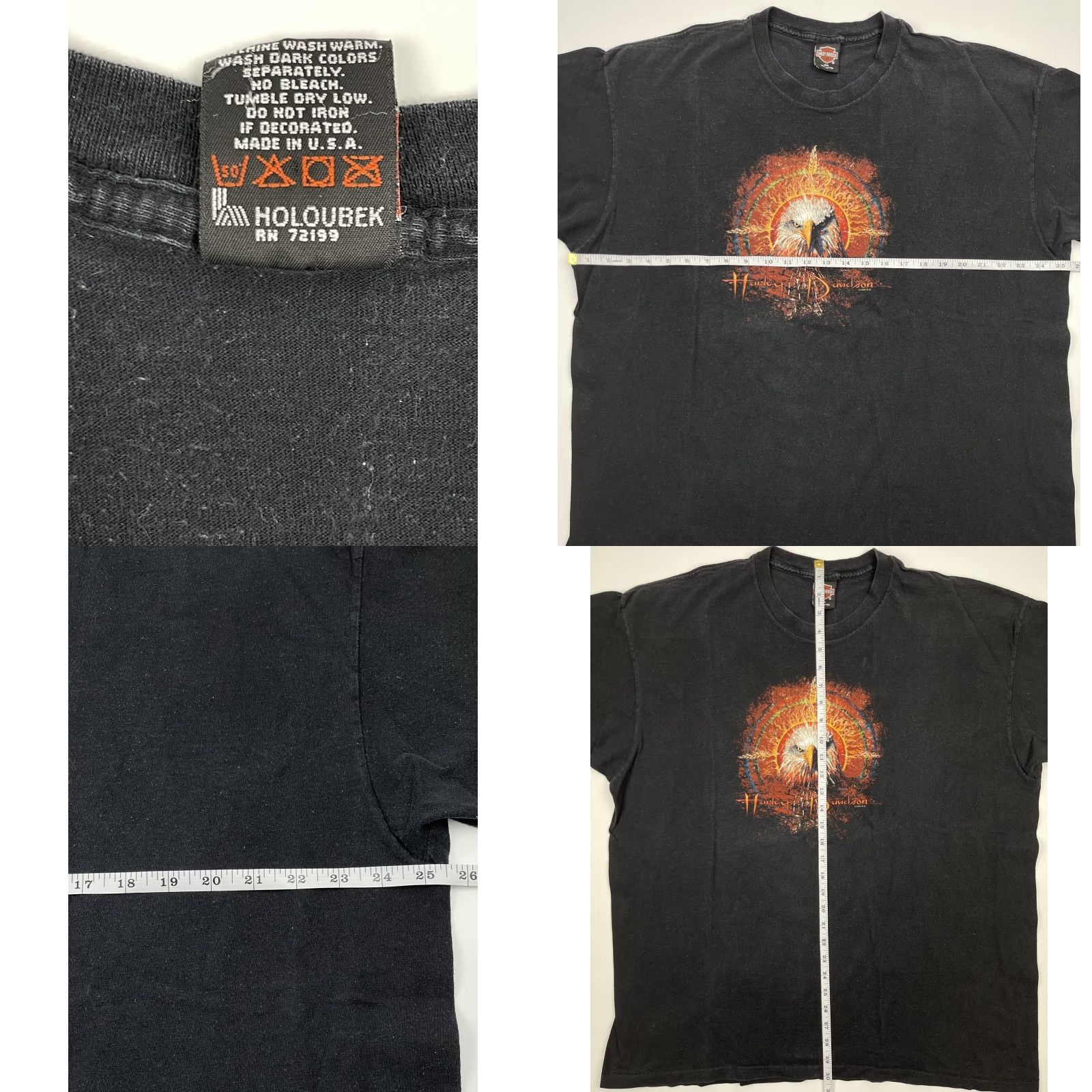 Harley Davidson VINTAGE 1996 Harley-Davidson Screamin' Eagle T-Shirt Black 2XL 90s Double-Sided Mens Size US XXL / EU 58 / 5 - 8 Thumbnail