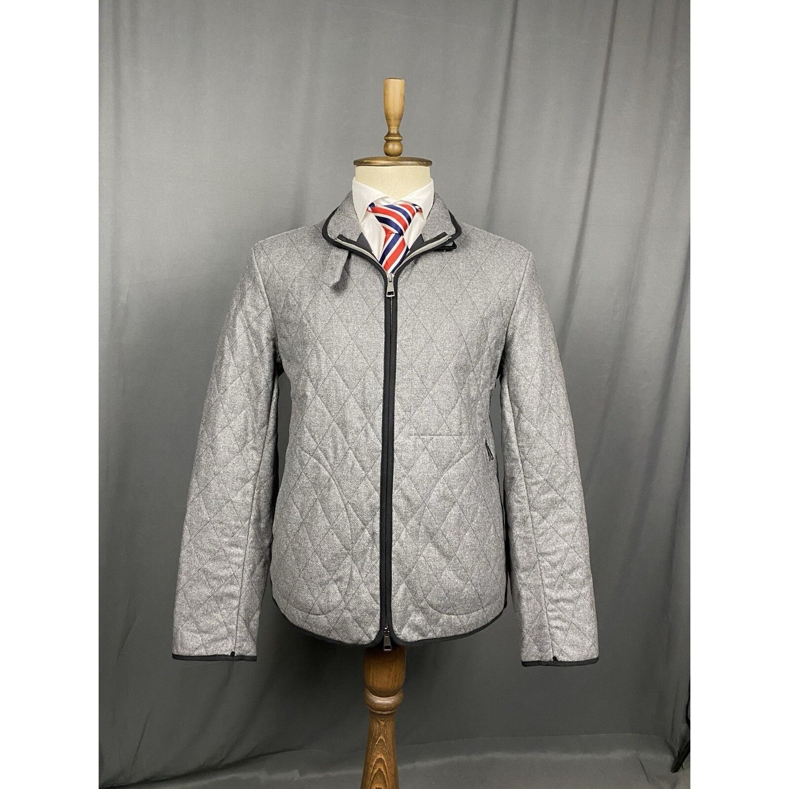 Burberry Burberry Nova Check Lining Men's Gray Quilted Jacket Size L Size US L / EU 52-54 / 3 - 2 Thumbnail