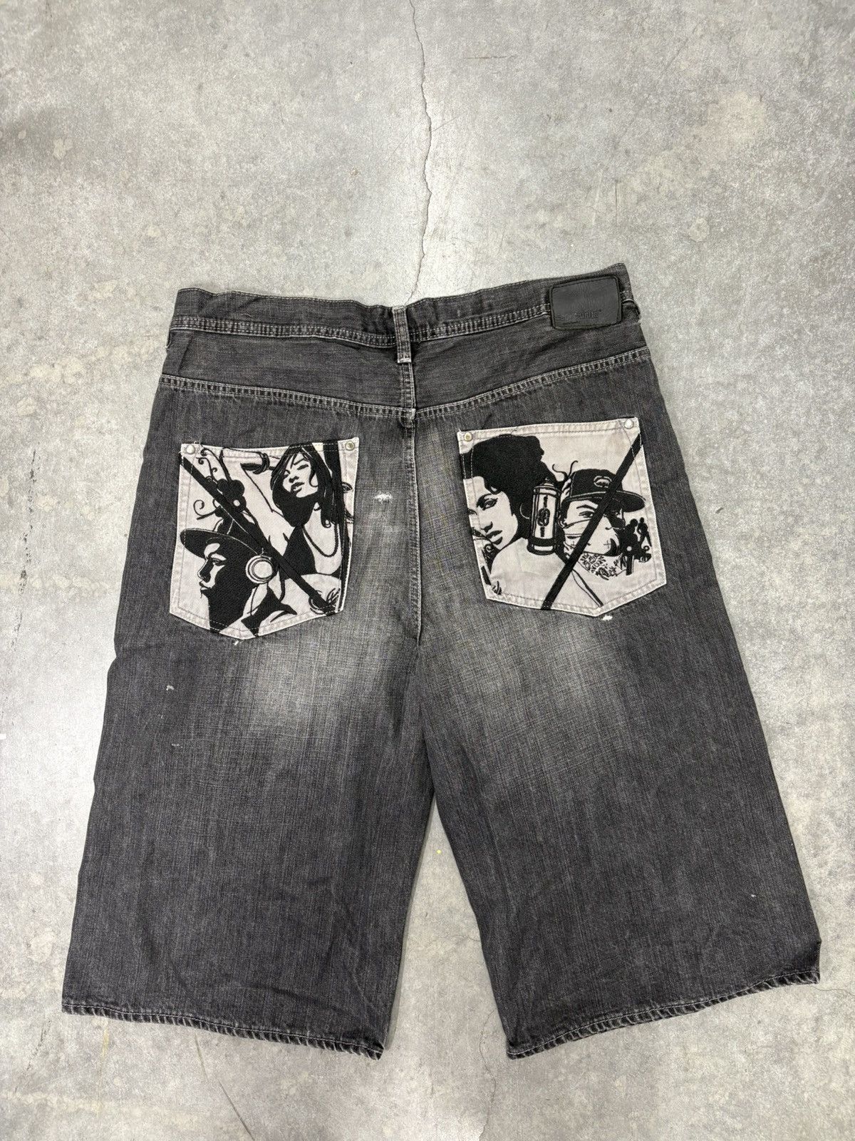 Ecko Unltd. Ecko Unltd Baggy Denim Shorts Mens 38 Graphic Pocket Y2K Size US 38 / EU 54 - 4 Thumbnail