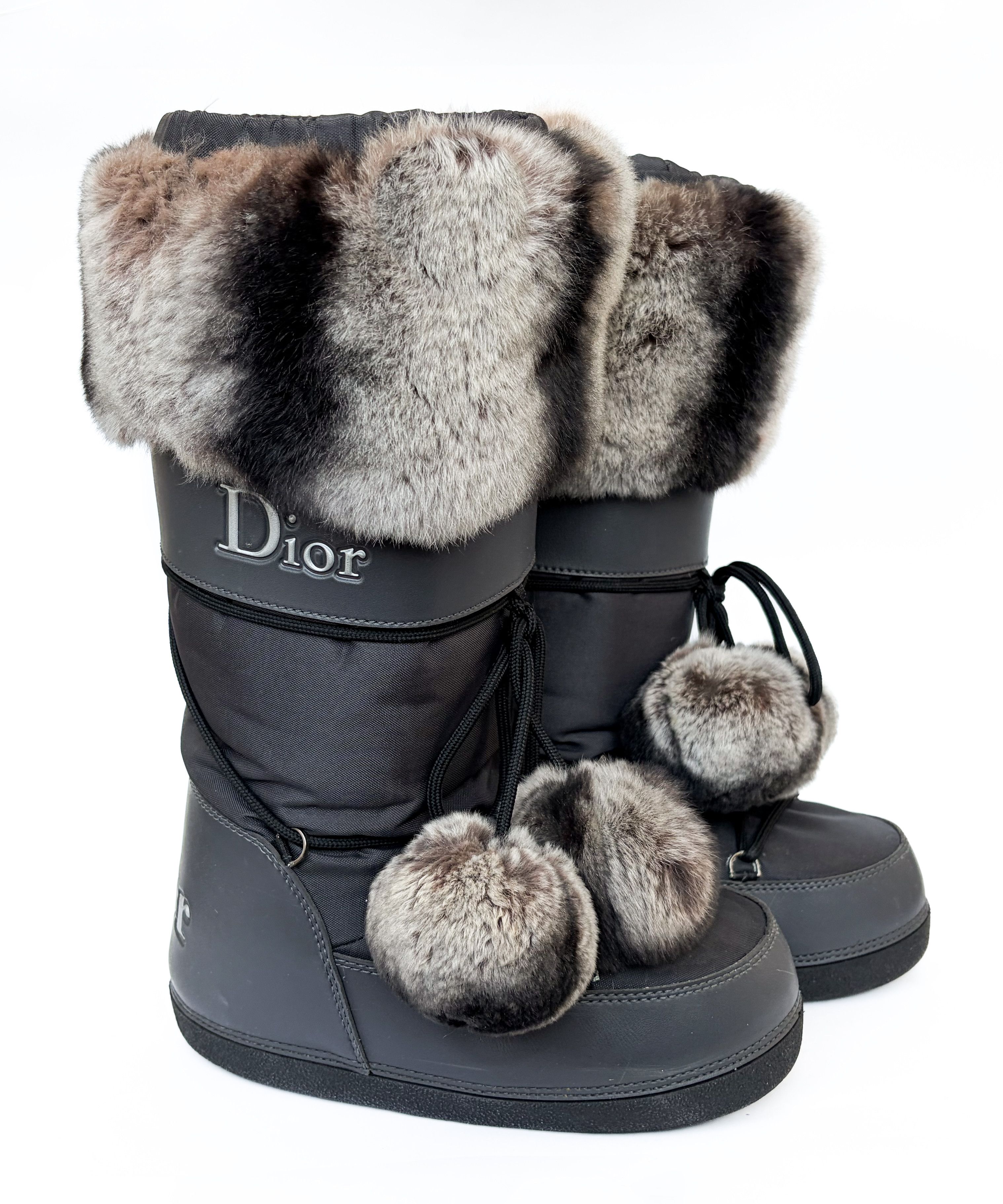 Dior DIOR Moon Boots Grey Fur Logo Ski John GALLIANO 35-37 Size US 7 / IT 37 - 5 Thumbnail