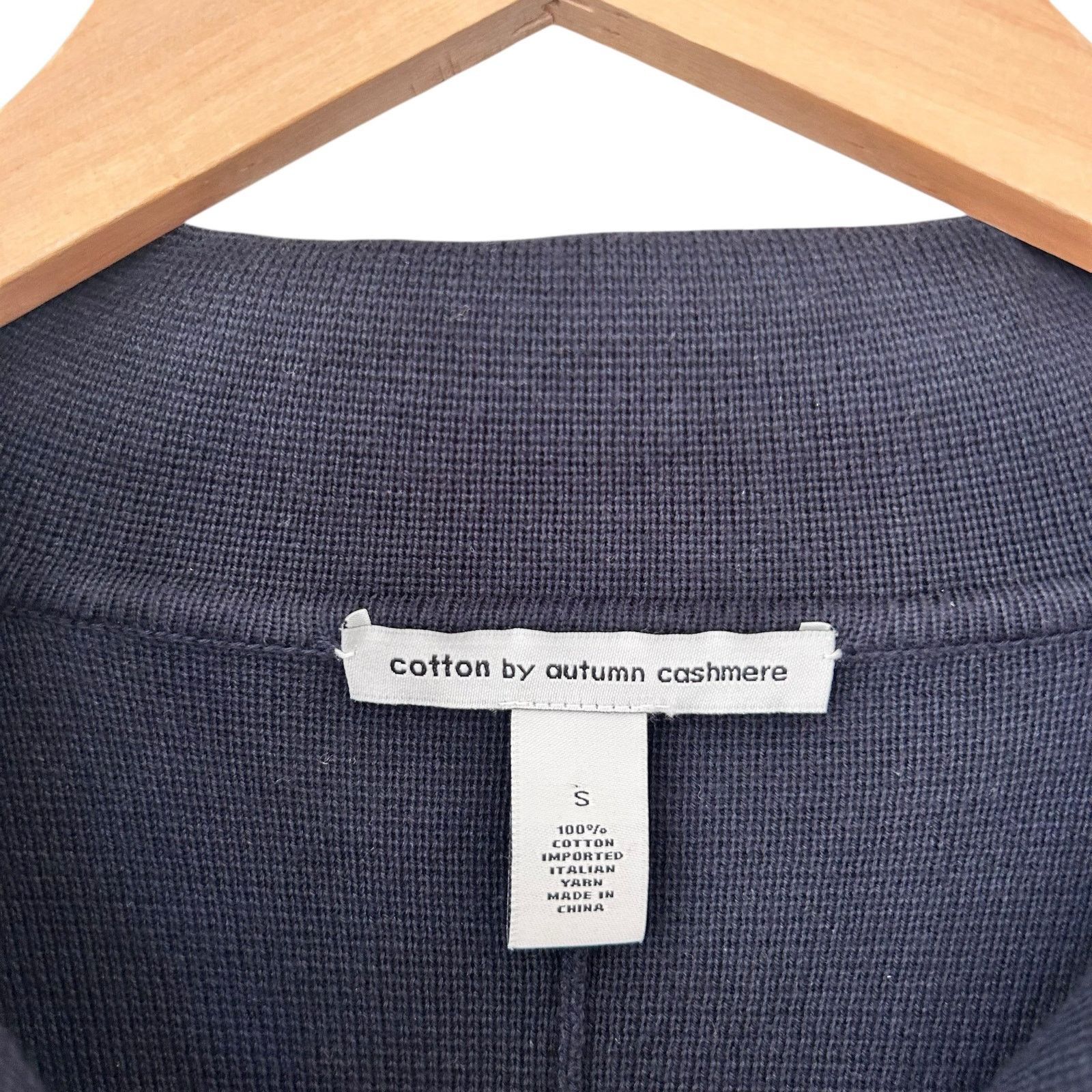 Other Cotton by Autumn Cashmere Navy Button Front Sweater Sz S Size S / US 4 / IT 40 - 2 Thumbnail