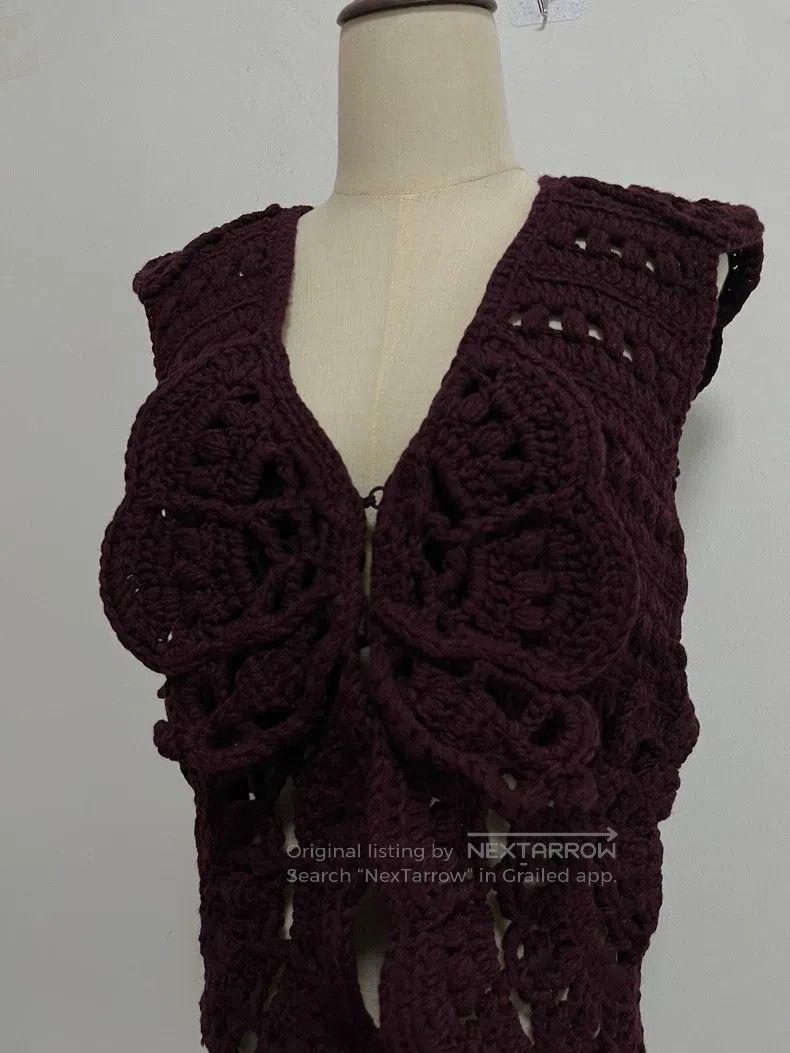 Japanese Brand Japanese Brand size F Crochet openwork vest, butterfly kni Size S / US 4 / IT 40 - 3 Thumbnail