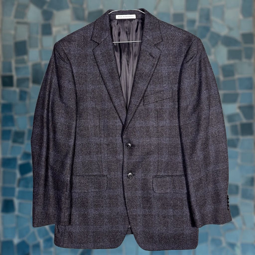 Joseph Abboud Joseph Abboud Blazer Men 38S Sport Tollegno 1900 Italy Wool Heritage Windowpane Size 38R - 1 Thumbnail