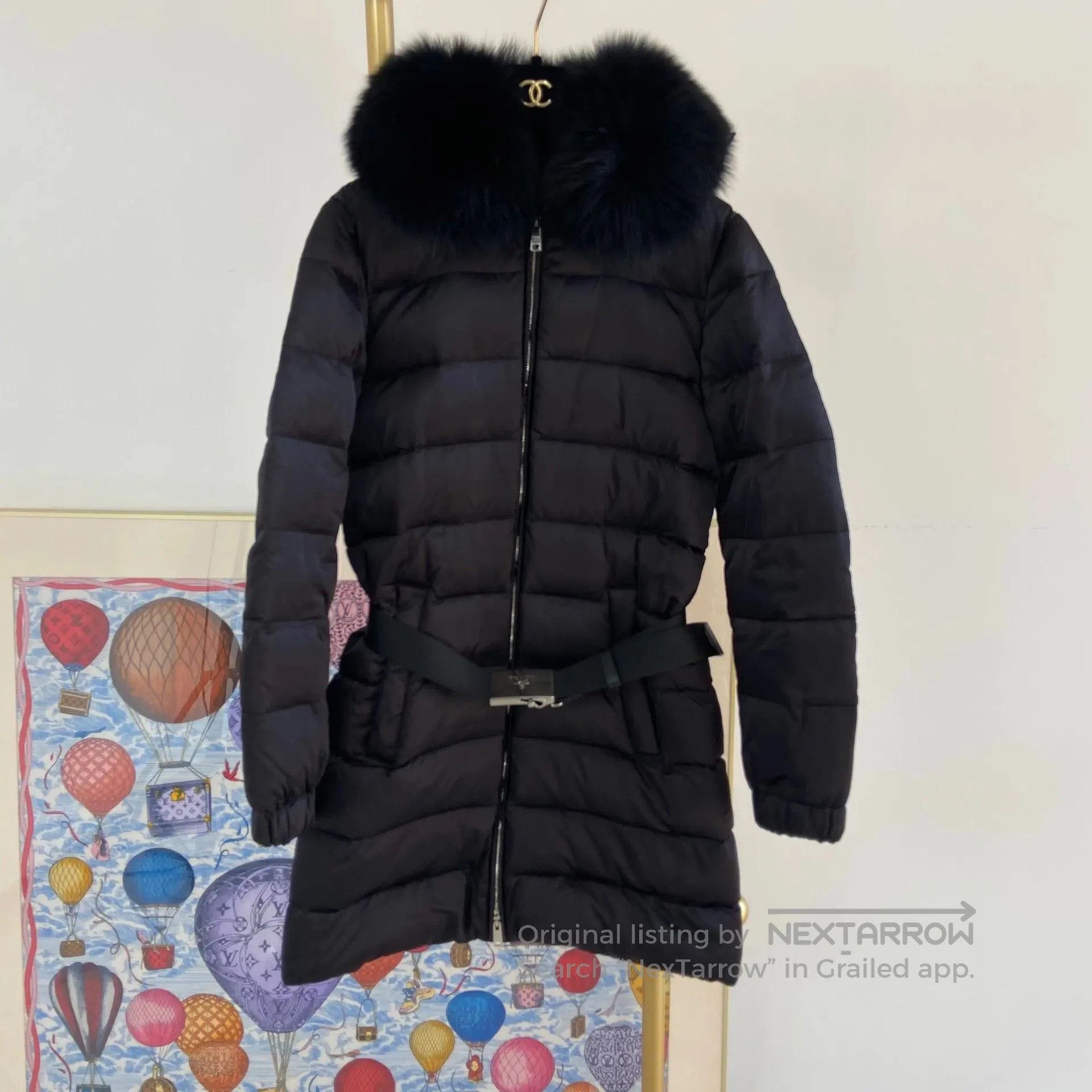 Prada Prada Black Fur Collar Down Jacket. Size S / US 4 / IT 40 - 1 Thumbnail