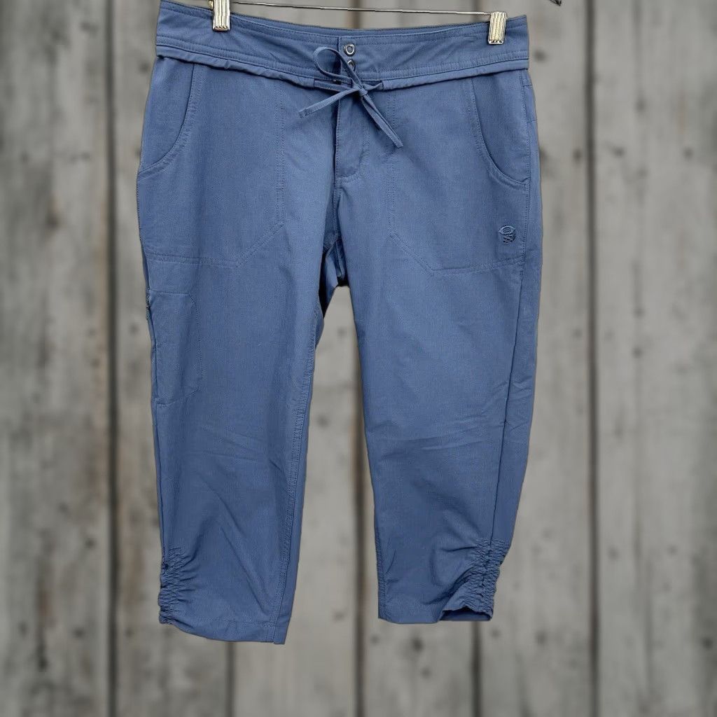 Mountain Hardwear VINTAGE Mountain Hardwear Capri Pants Womens 4 Blue Pockets Ruched Boho Crop Gorpcore N/A Size 27" / US 4 / IT 40 - 1 Thumbnail