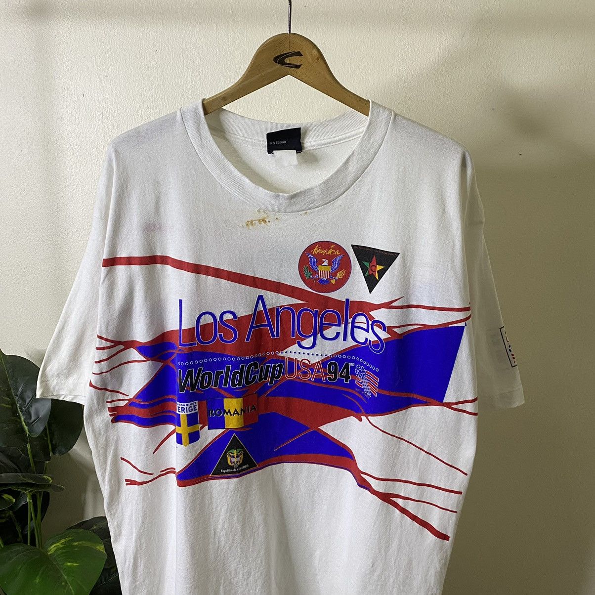 Vintage Vintage 1994 Fifa World Cup USA Los Angeles Team Gear USA T Size US XL / EU 56 / 4 - 2 Thumbnail