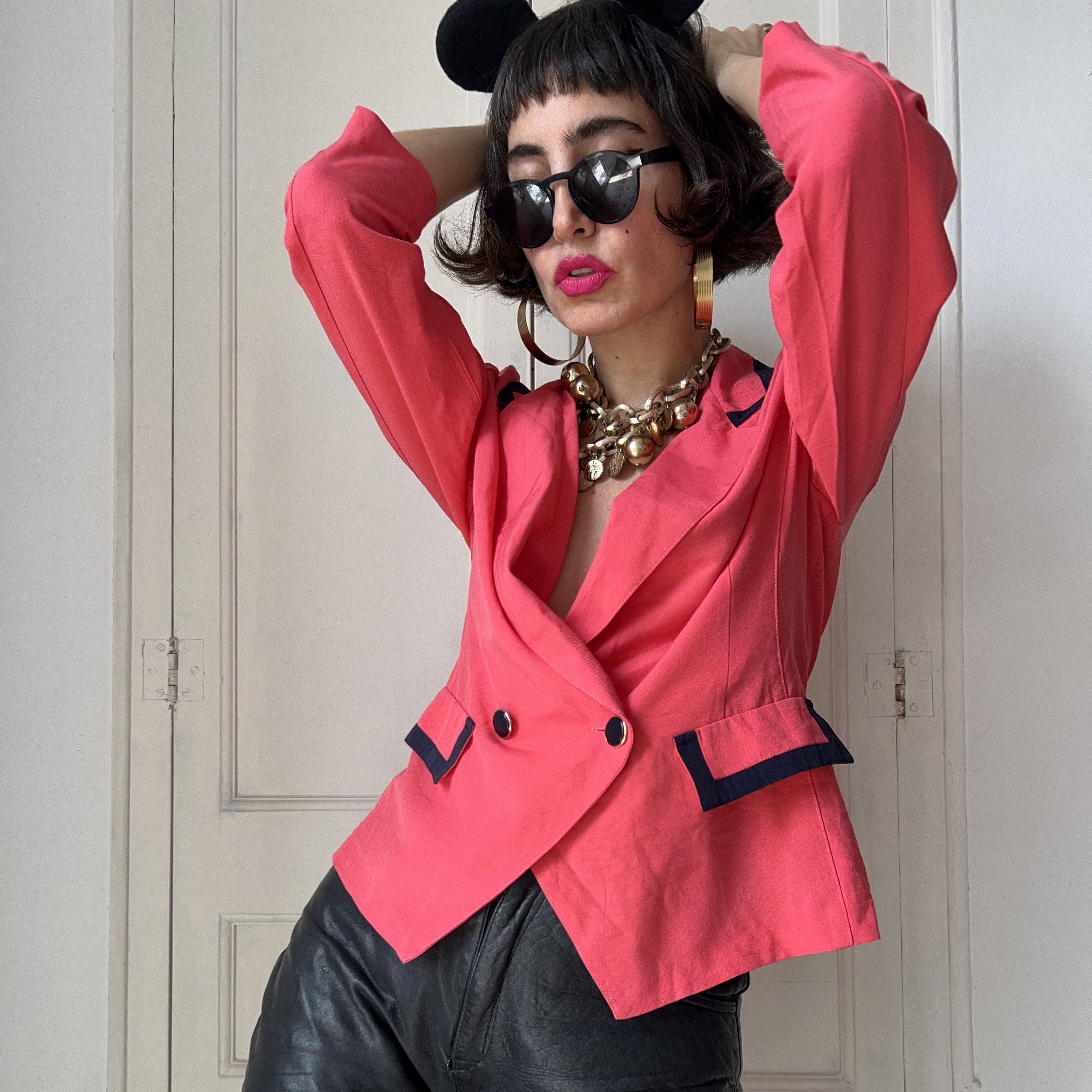 Vintage Vintage 90s Coral Pink Designer Blazer Size S / US 4 / IT 40 - 8 Thumbnail