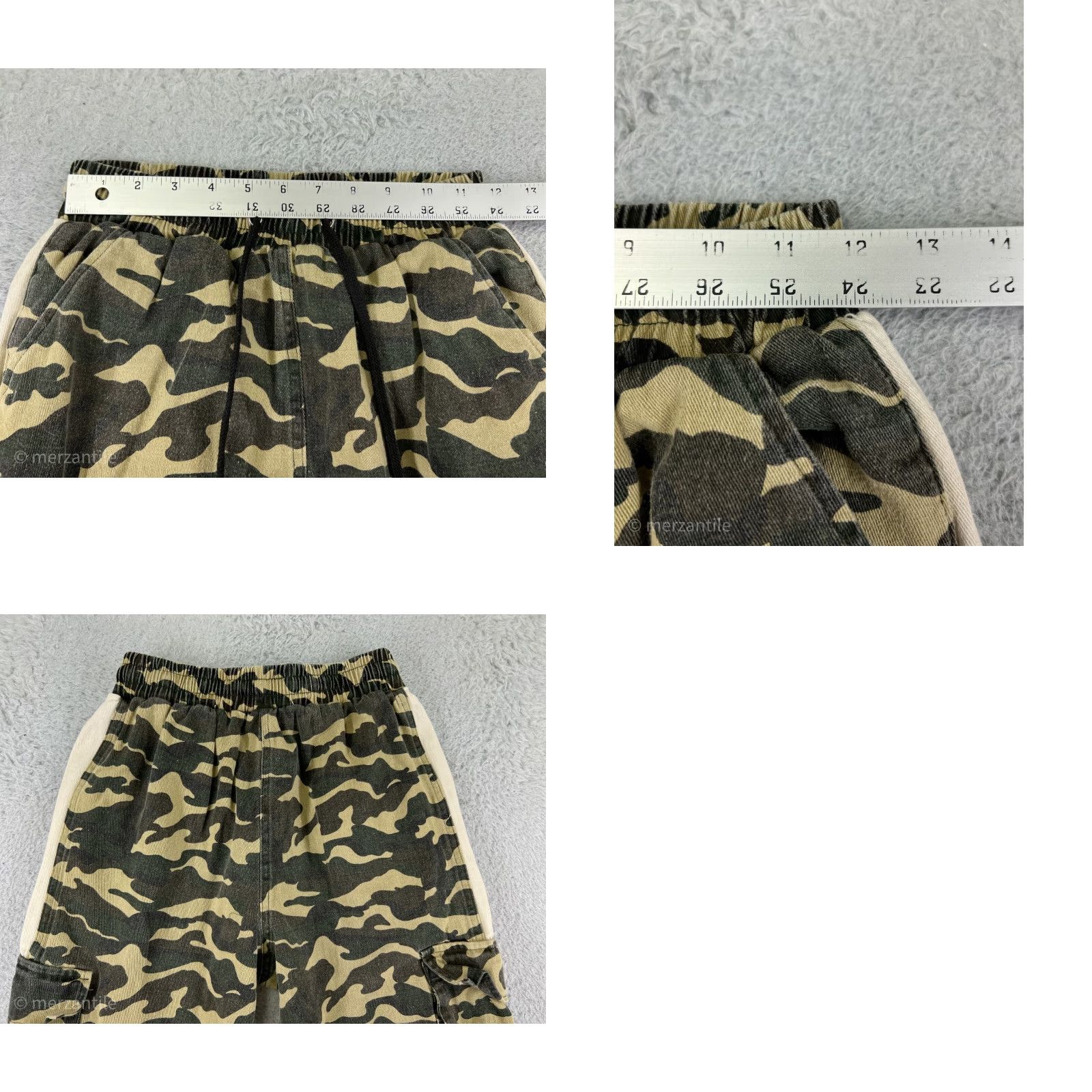 Vintage Cotton Candy Womens Jeans Camouflage 5-Pocket Denim Cotton Blend Cargo Folded Rise High Inseam 25 in Green Small S Womens Jeans Size 28" / US 6 / IT 42 - 9 Thumbnail