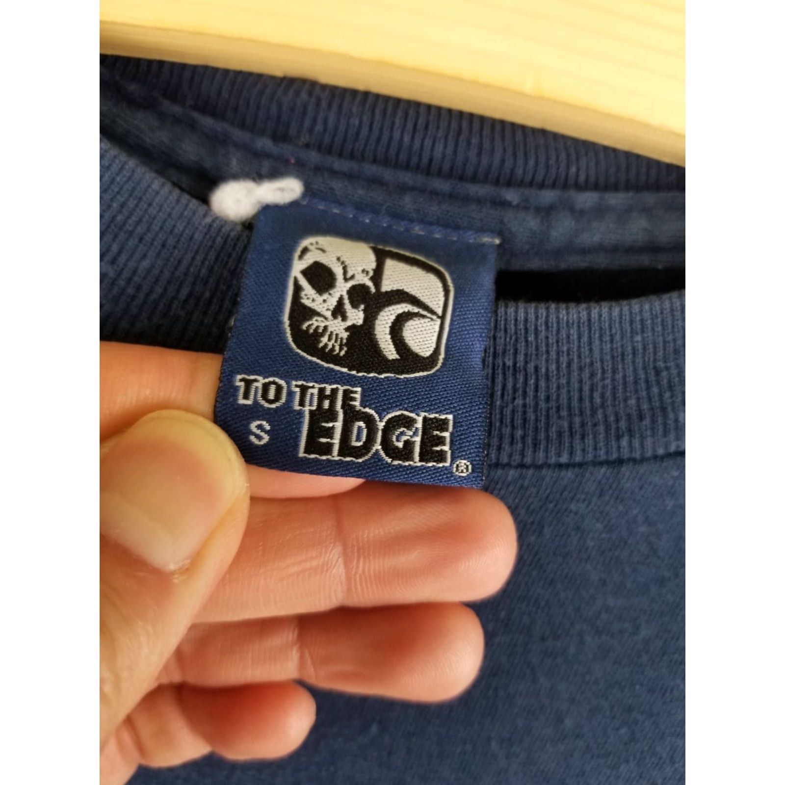 Vintage VINTAGE TO THE EDGE SHIRT SKATEBOARD DRAGON SKULL T-SHIRT BLUE SZ S Mens 90s 27 INCH Long Sleeve? Size US S / EU 44-46 / 1 - 4 Thumbnail