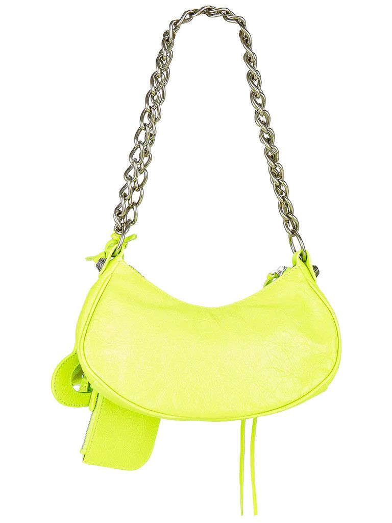 Balenciaga BALENCIAGA Le Cagole XS yellow leather chain shoulder bag Size ONE SIZE - 3 Thumbnail