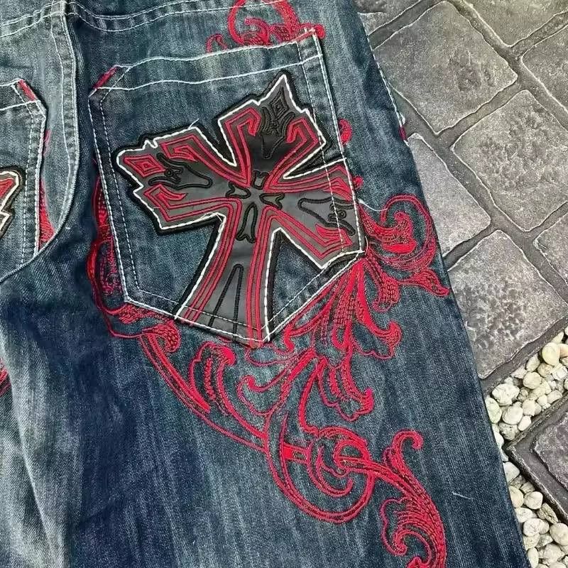 Vintage retro embroidered denim shorts Size US 36 / EU 52 - 2 Thumbnail
