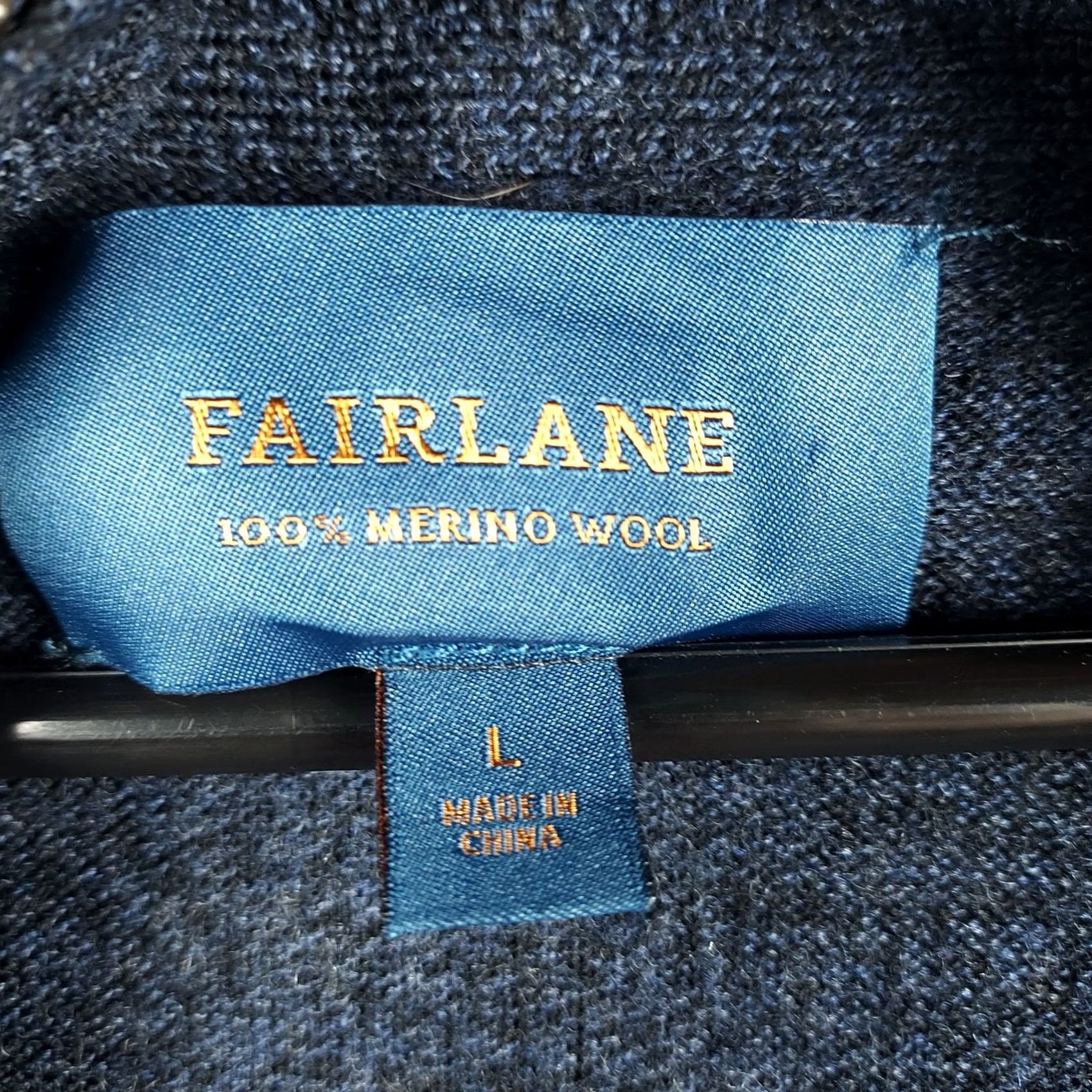 Vintage Fairlane Sweater Shirt Navy 100% Merino Wool Long Sleeve Mock Neck L Mens Pullover Casual Size US L / EU 52-54 / 3 - 4 Thumbnail