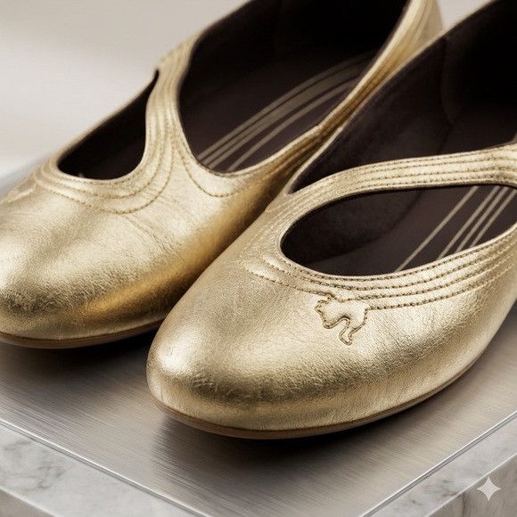 Puma Vintage Y2K Puma Bronzy Gold Ballet Sneaker Flats - 7US Size US 7 / IT 37 - 5 Thumbnail
