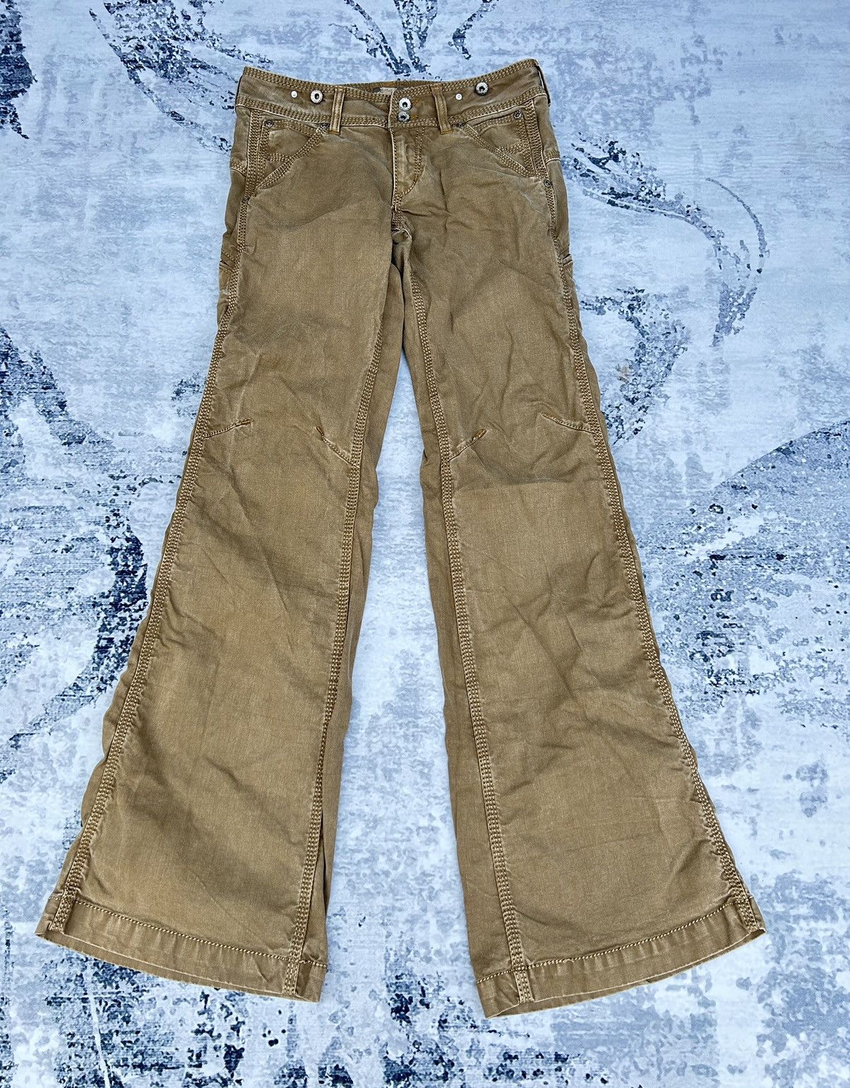 Japanese Brand Super Flared Flamingo Firm Pants Size 27" / US 4 / IT 40 - 6 Thumbnail