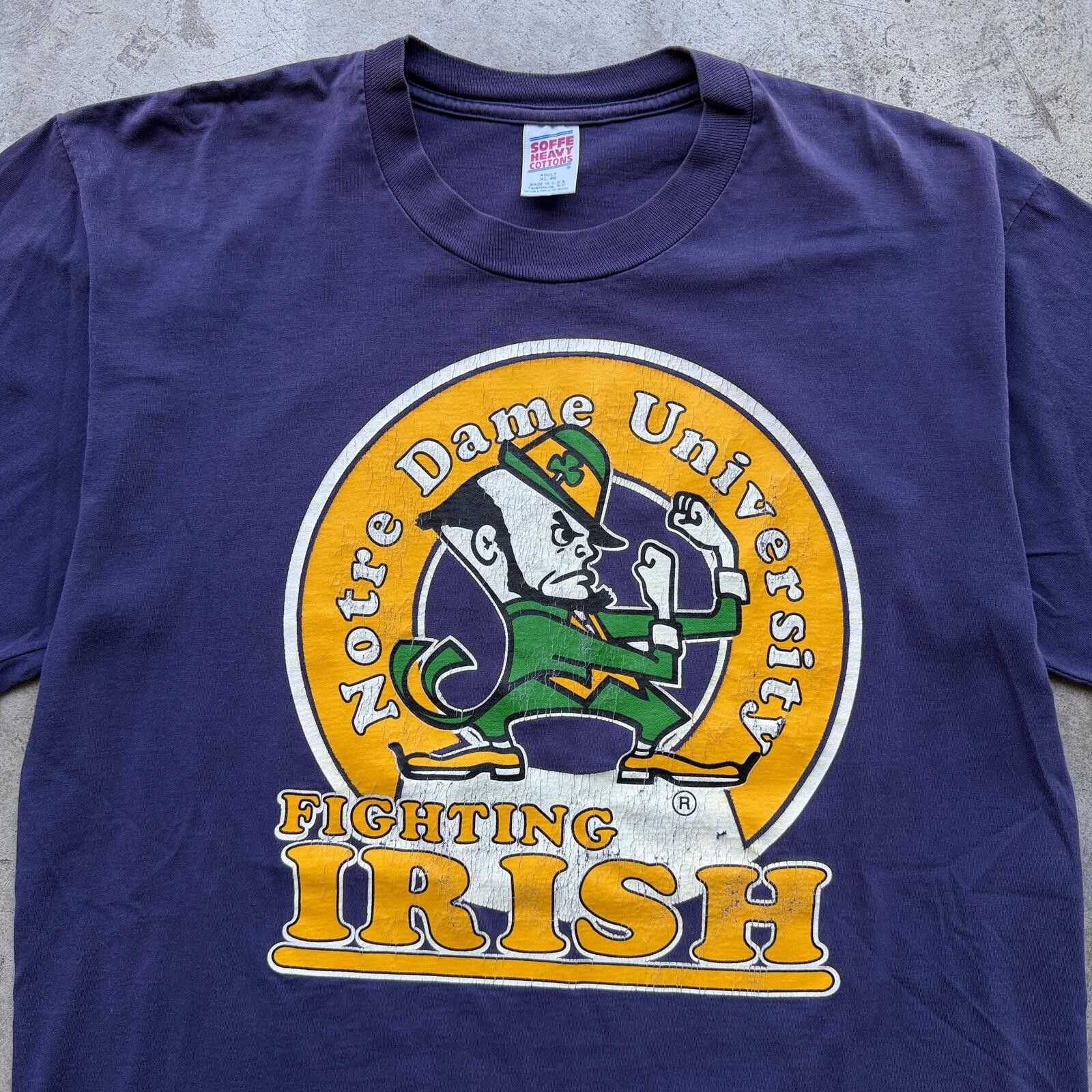 Soffe Vintage 90s Notre Dame Fighting Irish Single Stitch Tee XL Size US XL / EU 56 / 4 - 2 Thumbnail