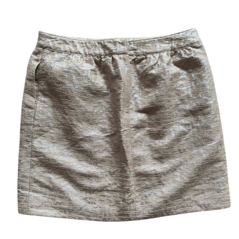 Loft LOFT Petites Gold Brocade Mini Skirt 4P Size 27" / US 4 / IT 40 - 4 Thumbnail