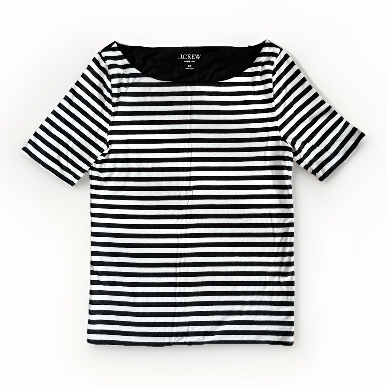 J.Crew J.Crew Form Knit Boat Neck Top Short Sleeve Stripe Size XS Size XS / US 0-2 / IT 36-38 - 1 Thumbnail