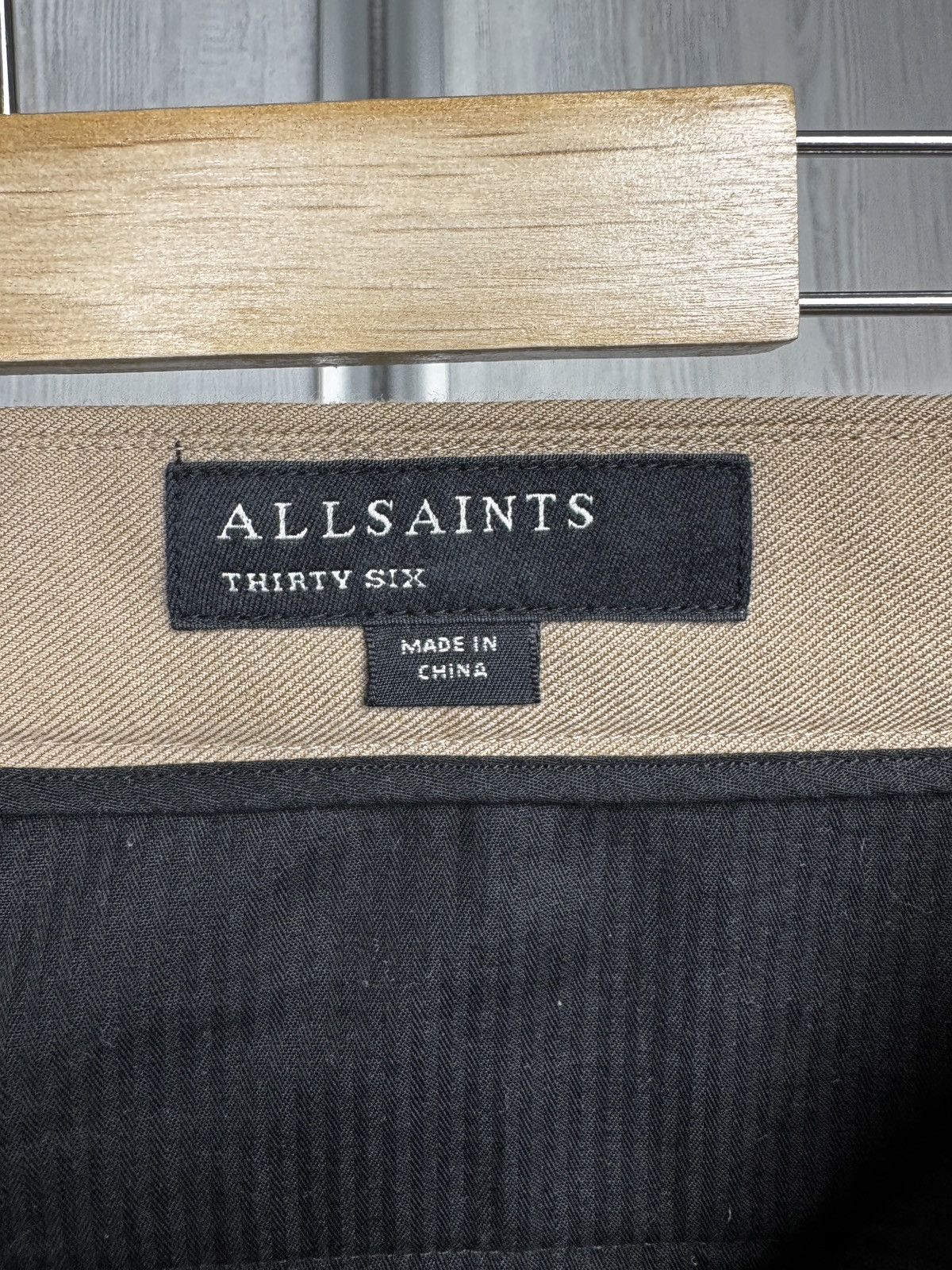 Allsaints AllSaints Cropped Trousers Beige Tallis Pleated Cotton Wool Size US 40 / EU 56 - 7 Thumbnail