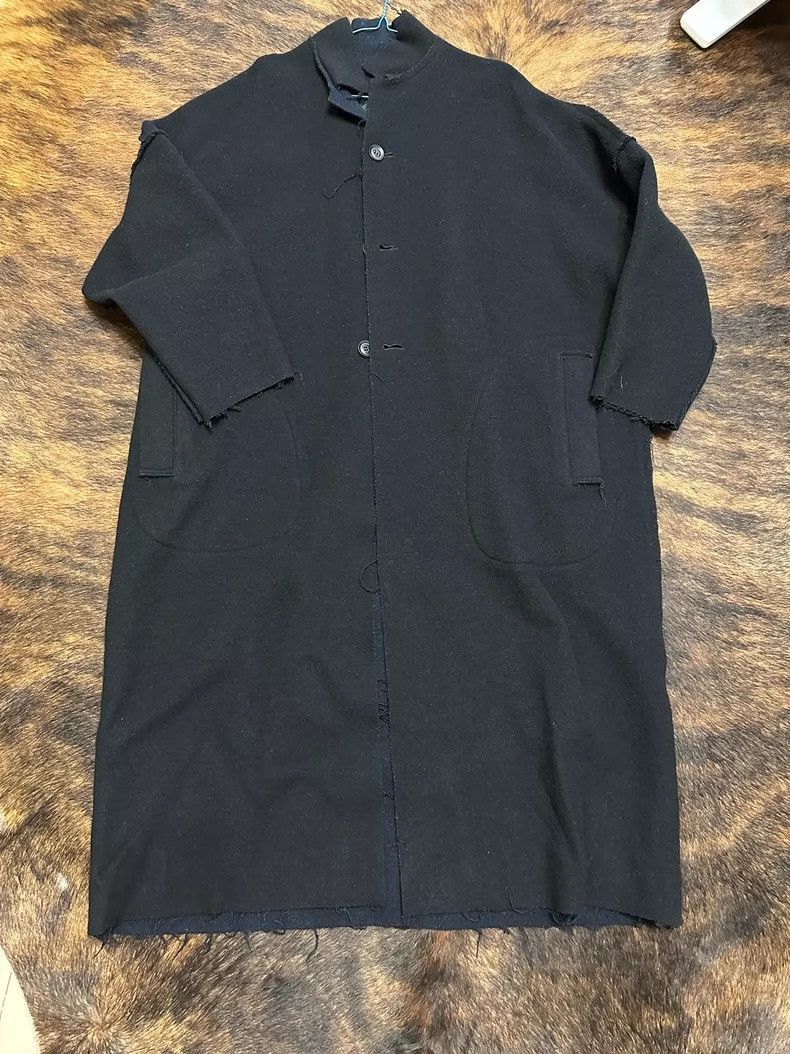 Yohji Yamamoto Yohji Yamamoto Yohji Yamamoto Long Wool Coat Black Blue Size US M / EU 48-50 / 2 - 1 Thumbnail