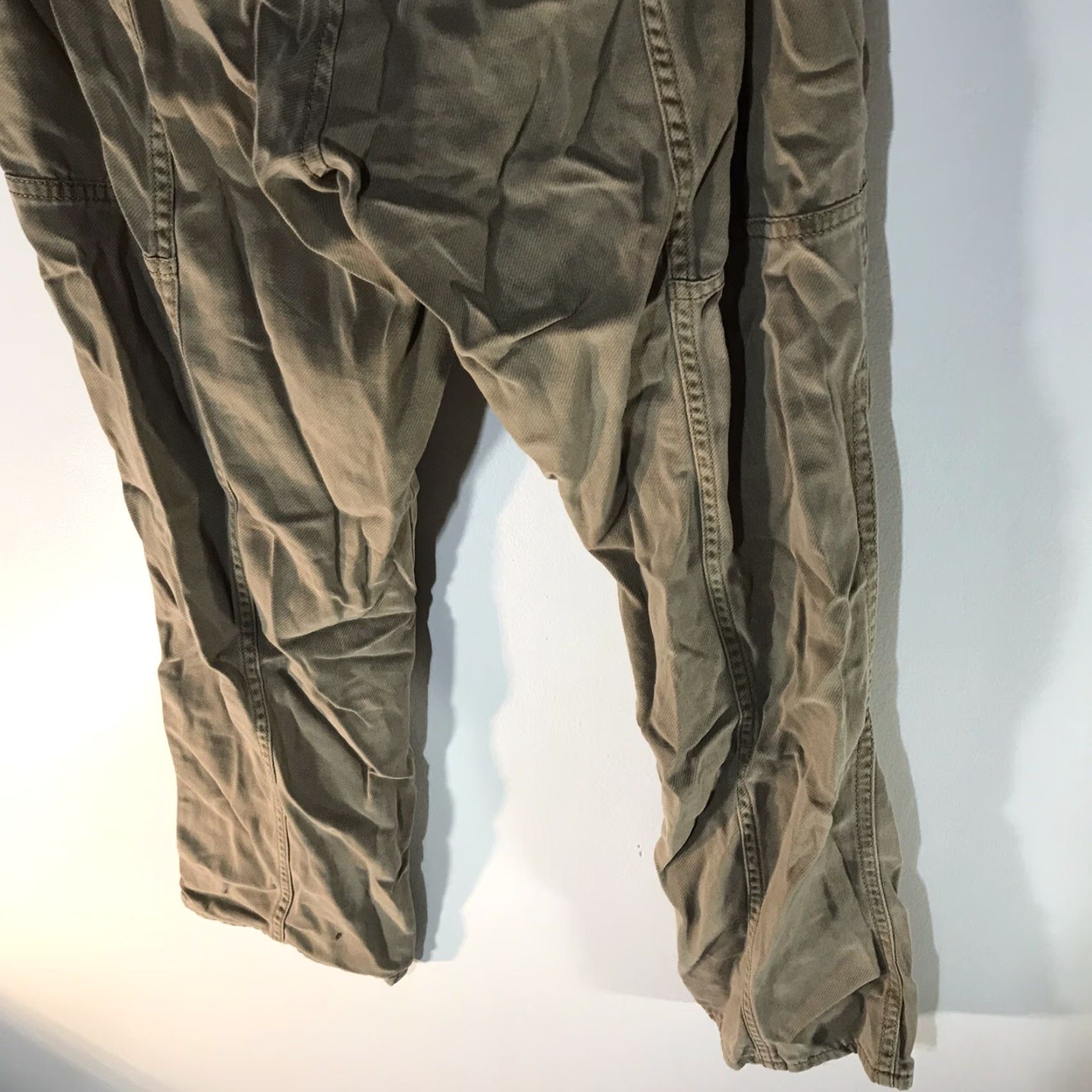Vintage VINTAGE Sonoma Women's Paperbag Pants Size 16 Beige Cotton Lyocell Spandex Crop Straight Fit Size 38" / US 16 / IT 52 - 6 Thumbnail