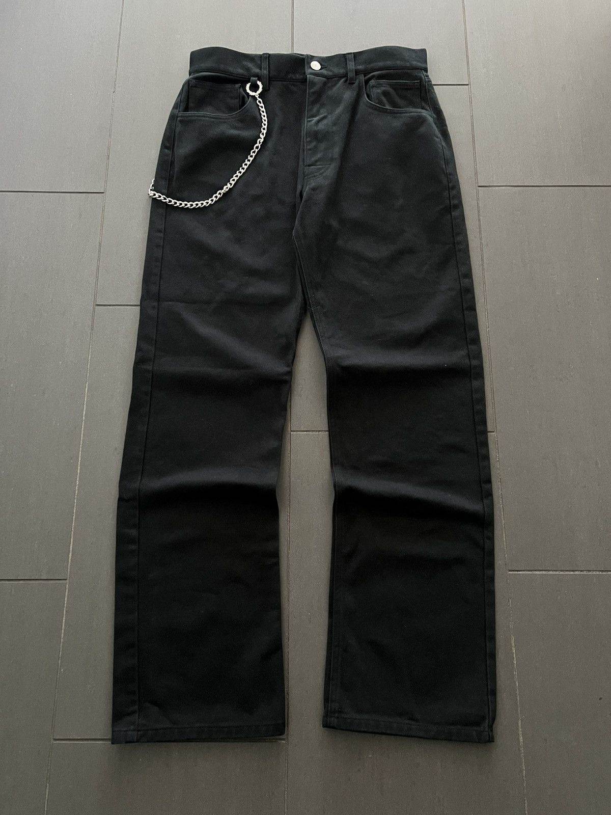 Fred Perry × Raf Simons Raf Simons Wallet Chain Denim Jeans | Grailed