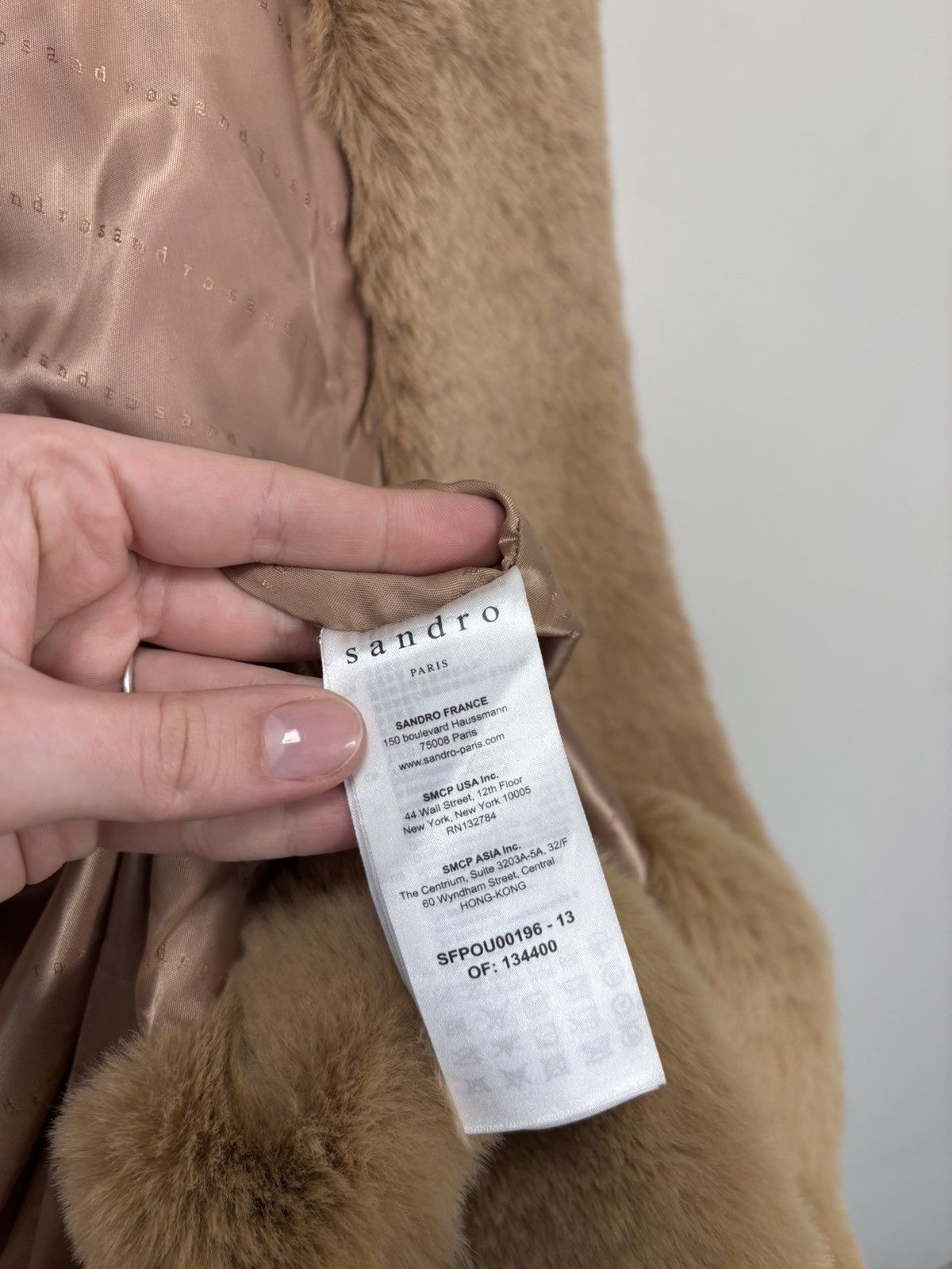 Sandro Sandro Paris NWT Women’s Mirage Long Jacket Faux Fur Hooded Size XS / US 0-2 / IT 36-38 - 18 Thumbnail