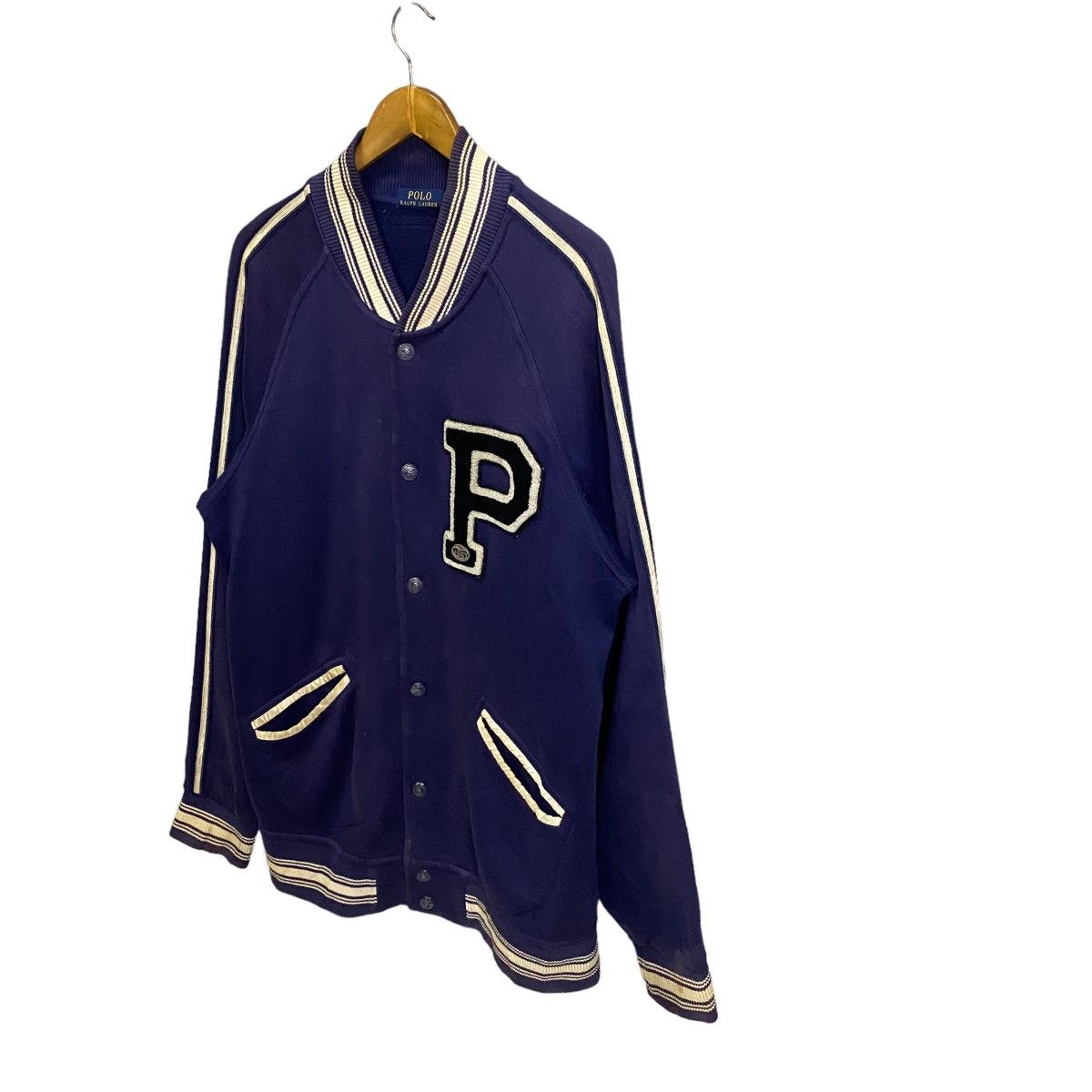 Polo Ralph Lauren × Vintage Polo Ralph Lauren raglan cotton varsity jacket Size US L / EU 52-54 / 3 - 3 Thumbnail