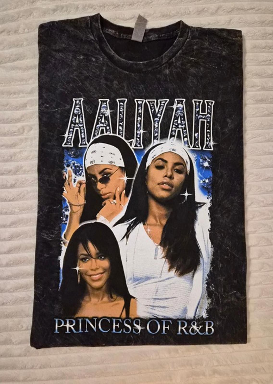 Gildan Aaliyah "Princess of R&B" Graphic Tee - Black Distressed XXL Size US XXL / EU 58 / 5 - 1 Preview
