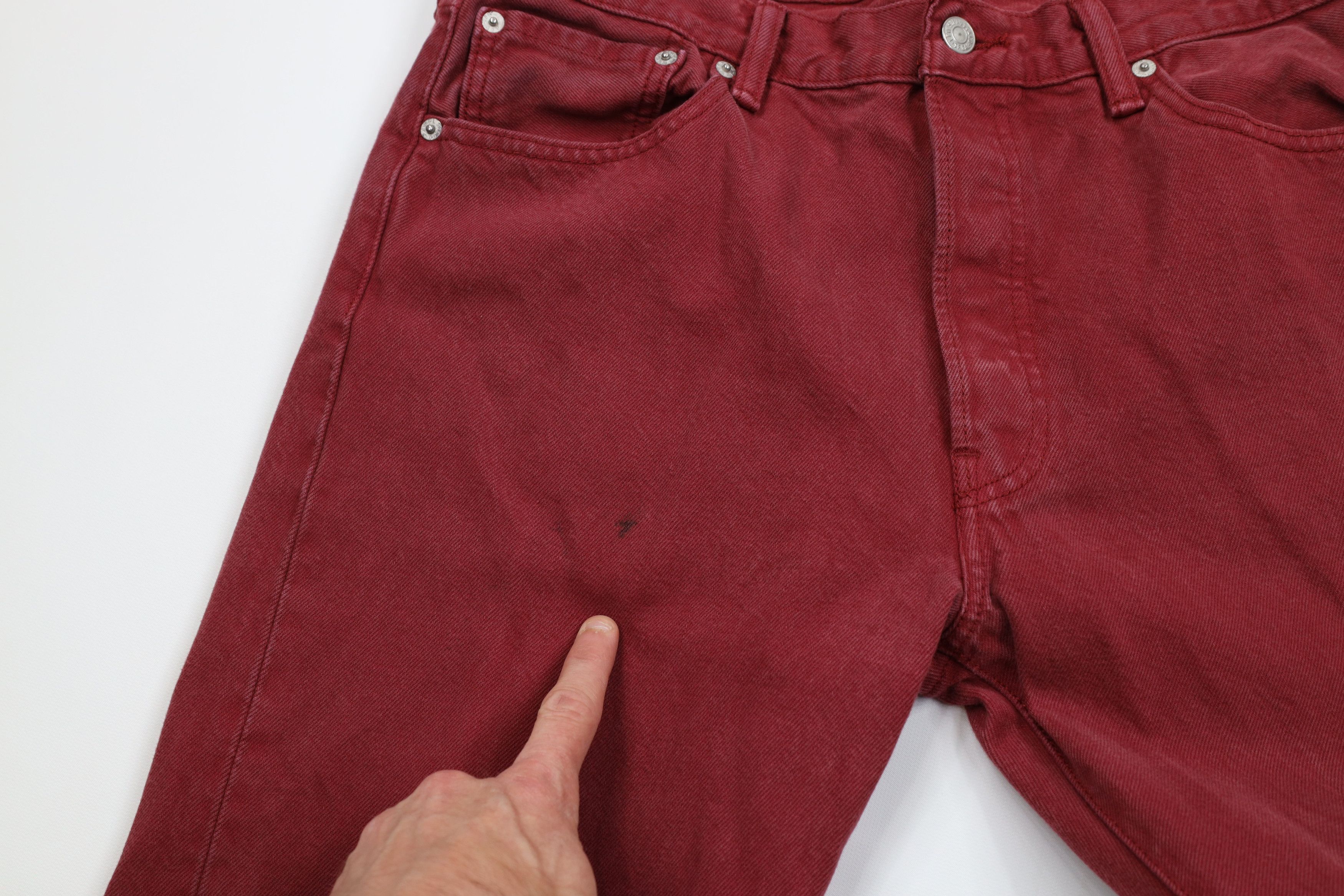 Levi's Vintage Y2K Levis 501xx Button Fly Original Fit Jeans Red Size US 34 / EU 50 - 7 Thumbnail
