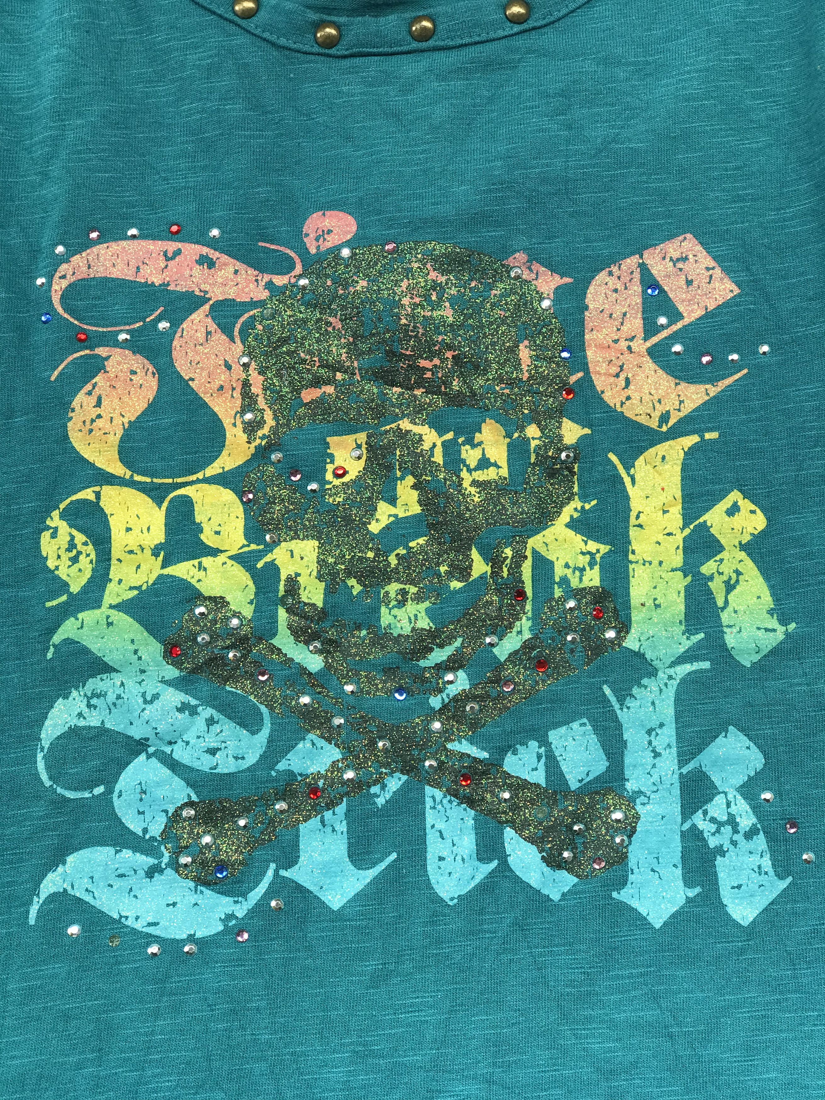 Tornado Mart Japanese Brand Skull Sequins T-Shirt By Fleur Parfum Size M / US 6-8 / IT 42-44 - 4 Thumbnail