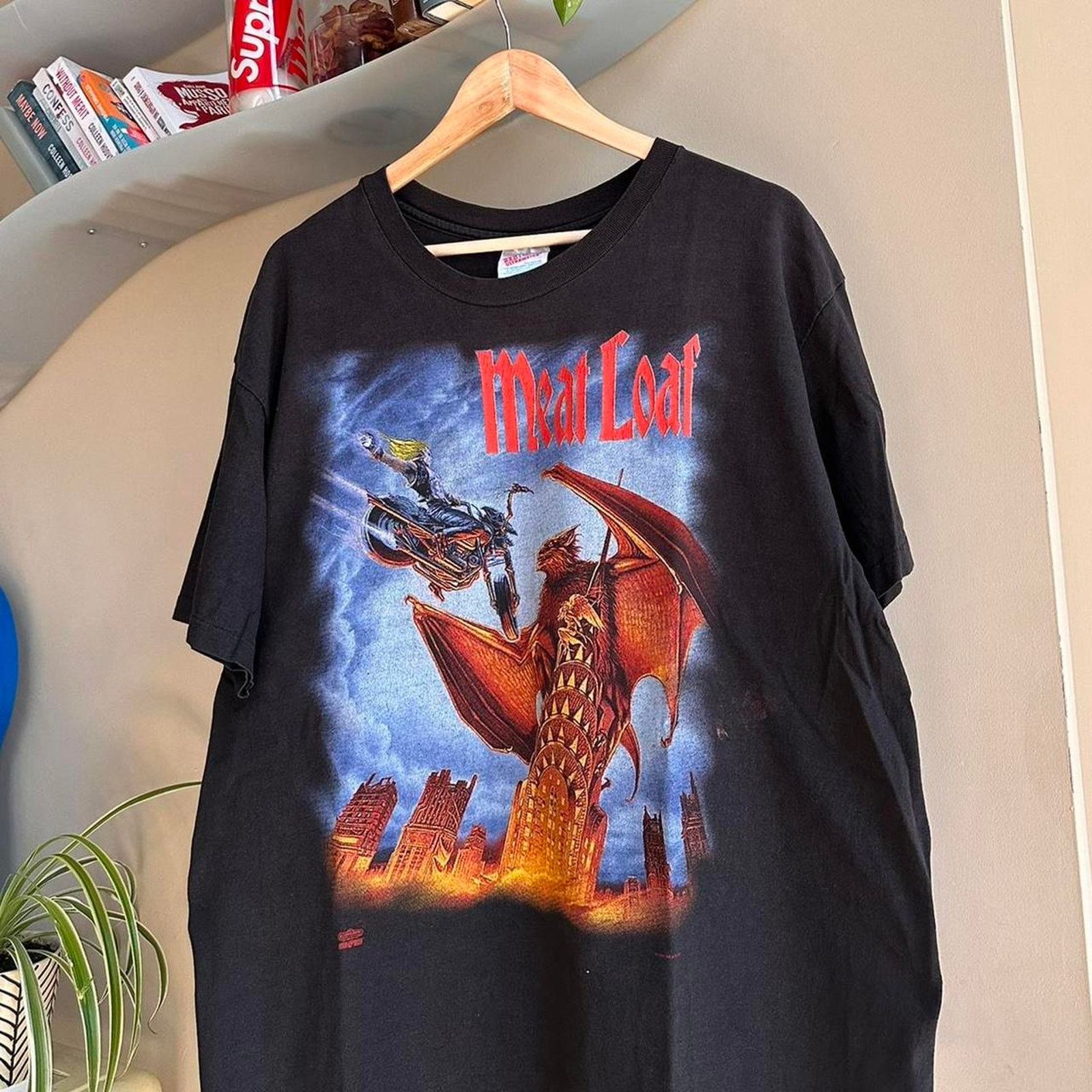 Band Tees × Hanes × Vintage Vintage 1993 Meat Loaf Band T-Shirt Size US XL / EU 56 / 4 - 2 Thumbnail