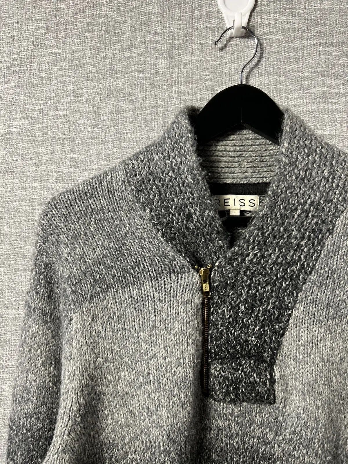 Reiss Reiss Men’s Knitted Jumper Sweater With Designer Collar Size US L / EU 52-54 / 3 - 3 Thumbnail