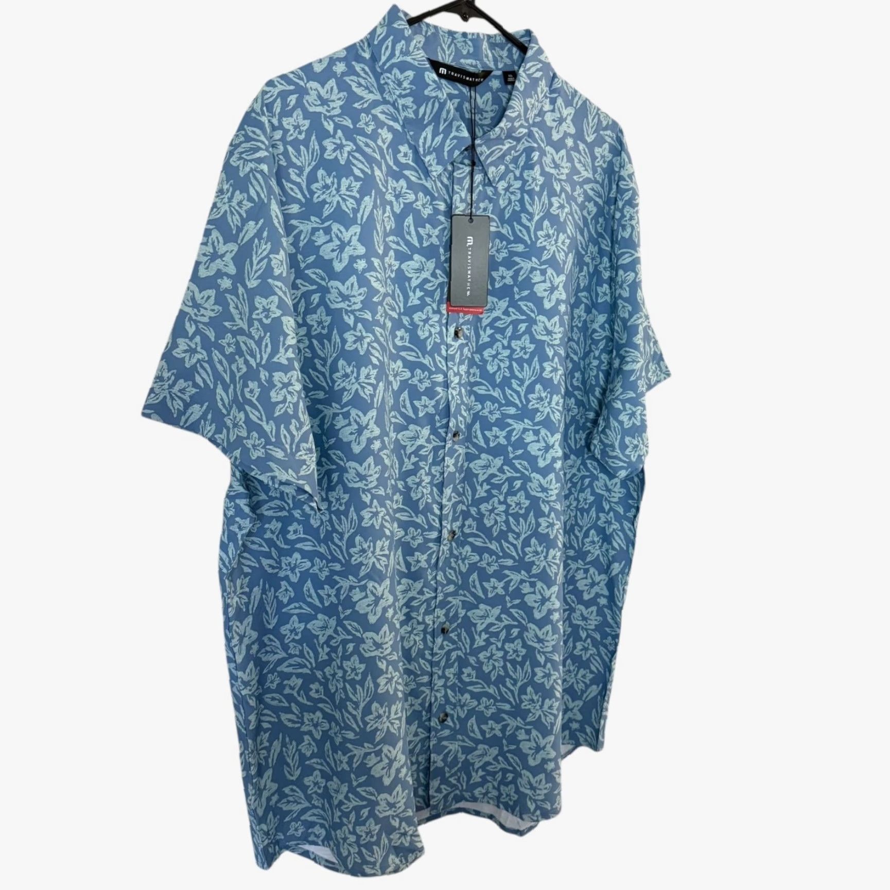 TravisMathew Travis Mathew Pearl City Short-Sleeve Button-Up Shirt Blue Men's XXL New Size US XXL / EU 58 / 5 - 3 Thumbnail