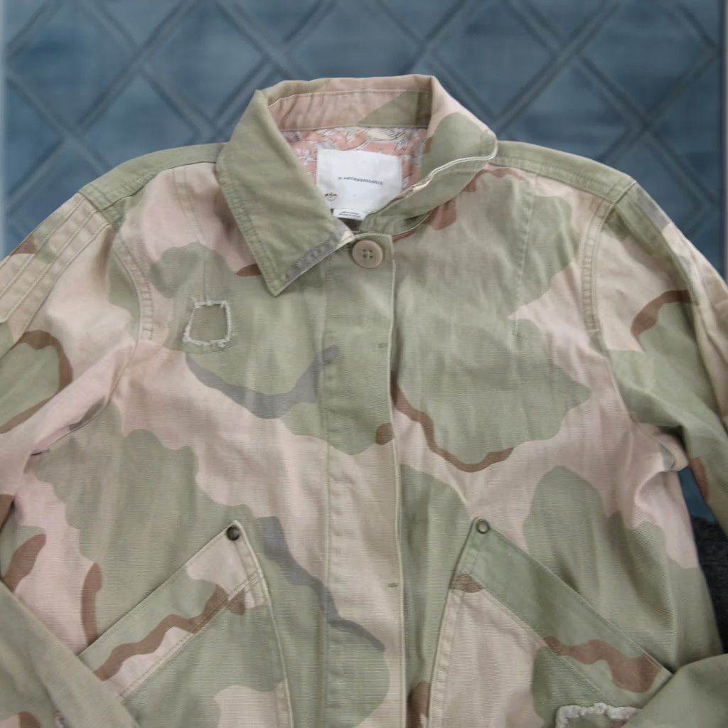 Anthropologie Anthropologie Jacket Womens Small Camo Twill Belted Military Lined Pockets Size S / US 4 / IT 40 - 1 Thumbnail
