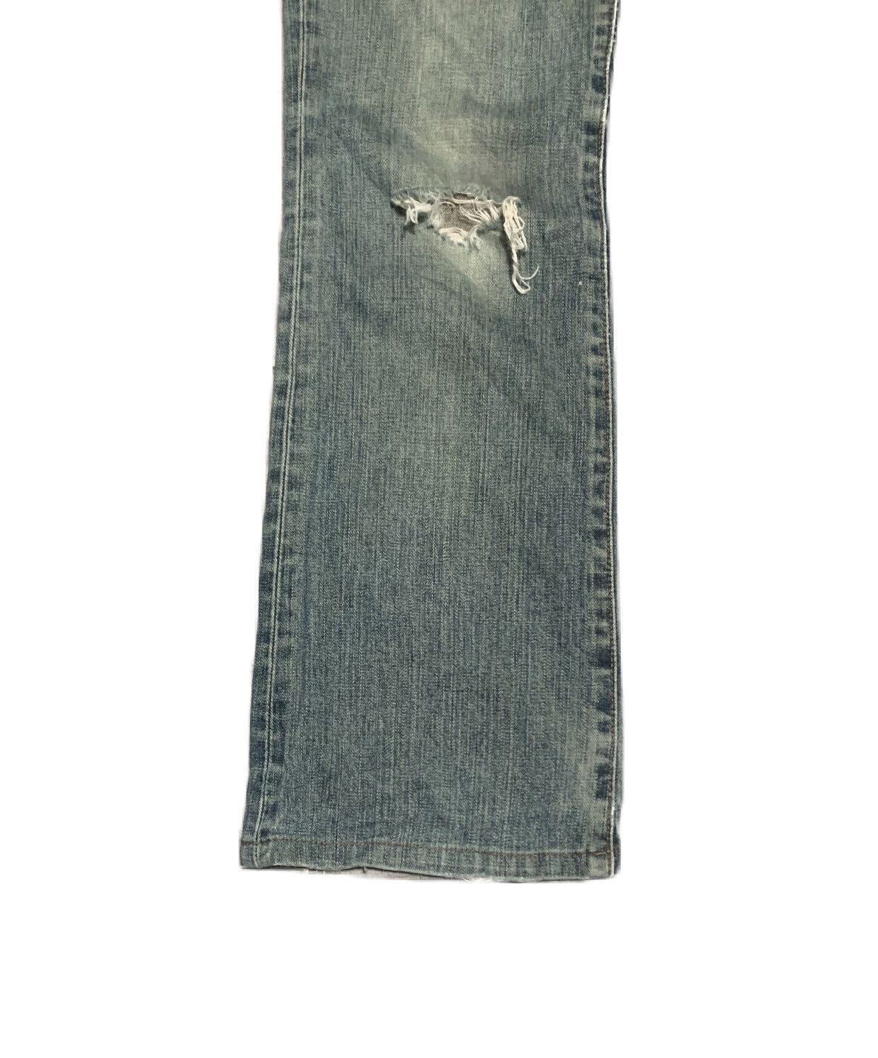Edwin Vintage 90s Something Edwin Flare Bootcut Jeans Distressed Size US 30 / EU 46 - 6 Thumbnail