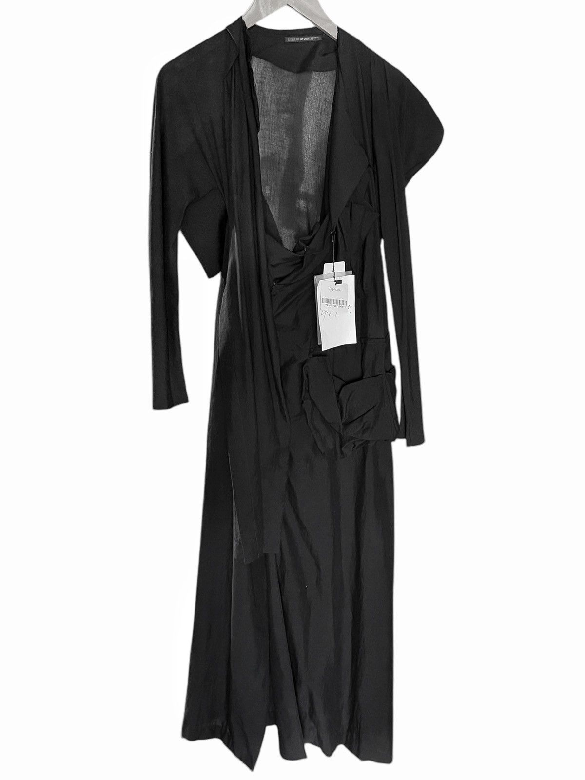 Yohji Yamamoto Asymmetric Duster Shoulder Pad Armor Dress Size S / US 4 / IT 40 - 5 Thumbnail