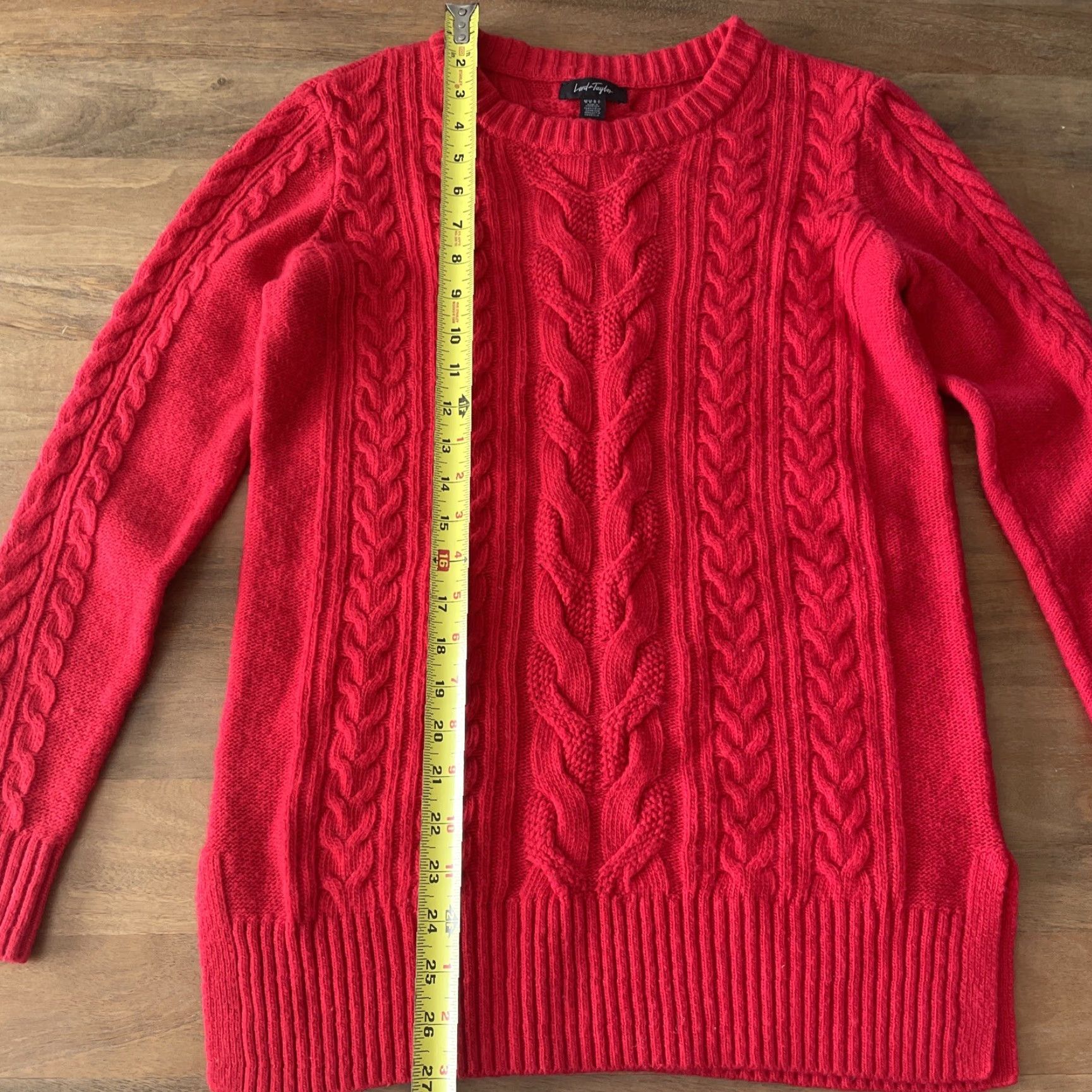 Lord & Taylor VINTAGE: No - LORD & TAYLOR Pullover Sweatshirt Geometric Cable Knit Long Sleeve Red M Womens Size M / US 6-8 / IT 42-44 - 4 Thumbnail