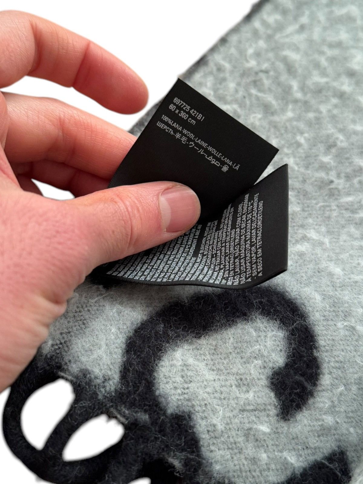 Balenciaga $1,195 Allover Logo Giant Wool Scarf Size ONE SIZE - 7 Thumbnail
