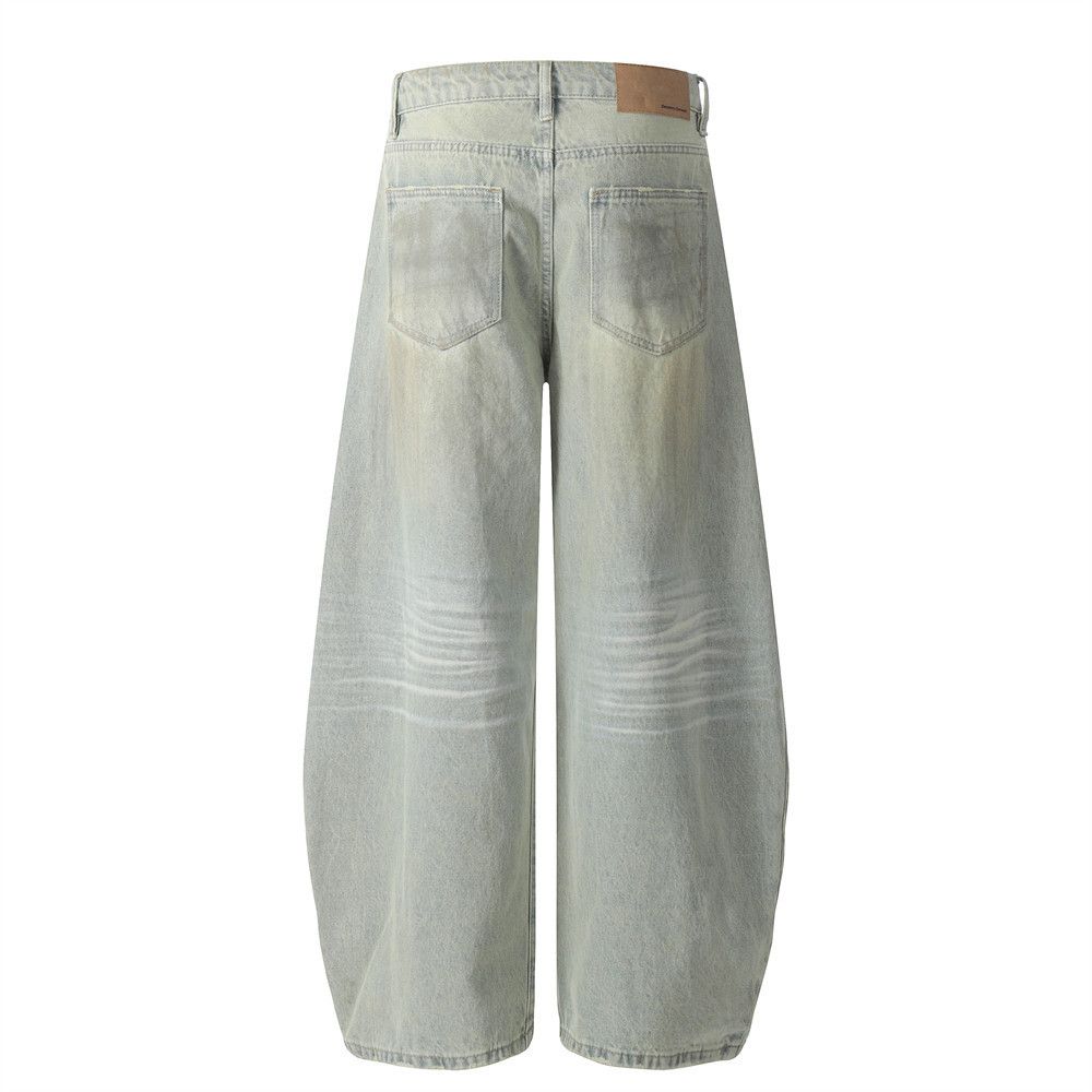 Japanese Brand × Jean Street trend hip-hop washed loose distressed scimitar jeans Size US 32 / EU 48 - 3 Thumbnail