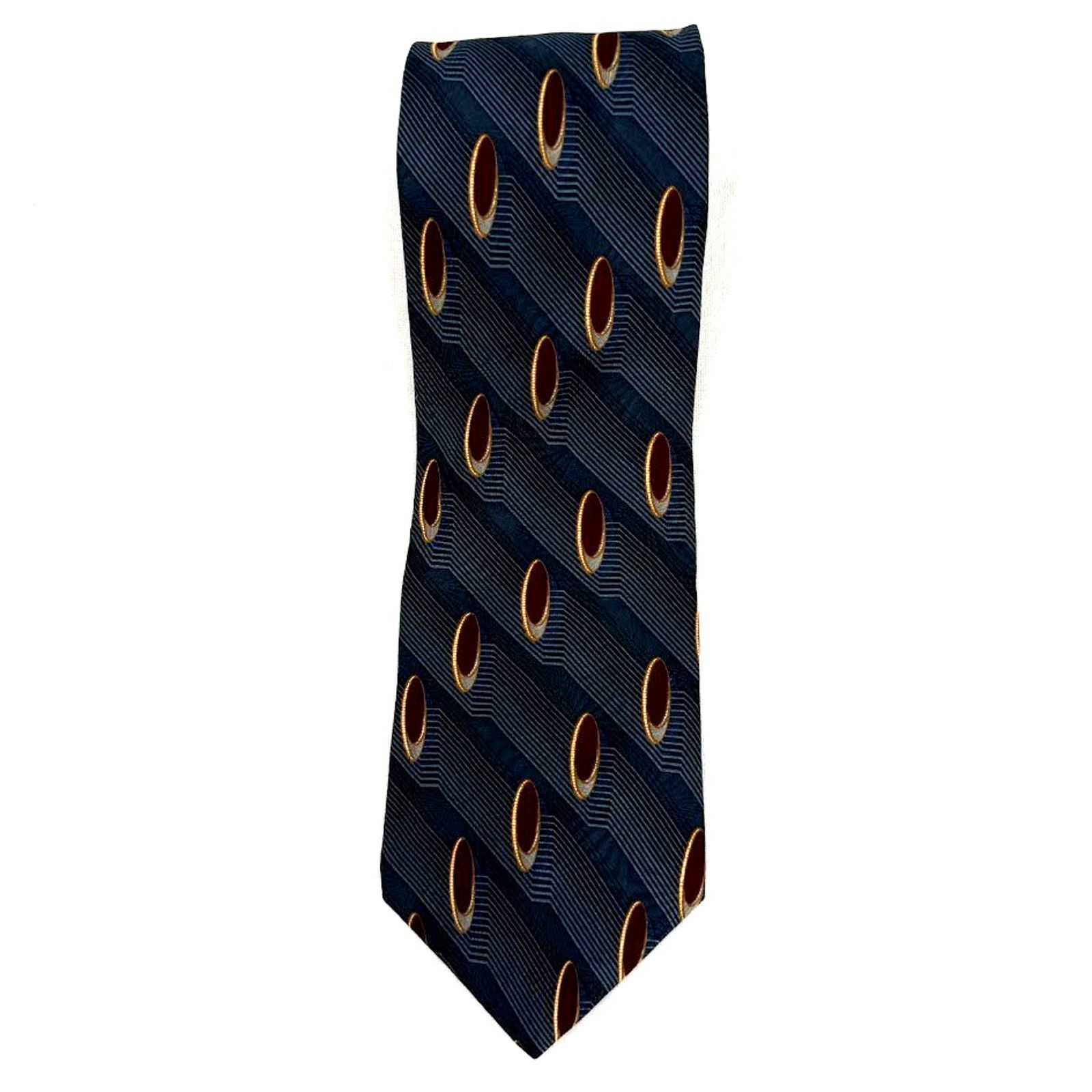 Bill Blass Vintage Bill Blass Black Label Silk Tie Geometric Size ONE SIZE - 1 Thumbnail