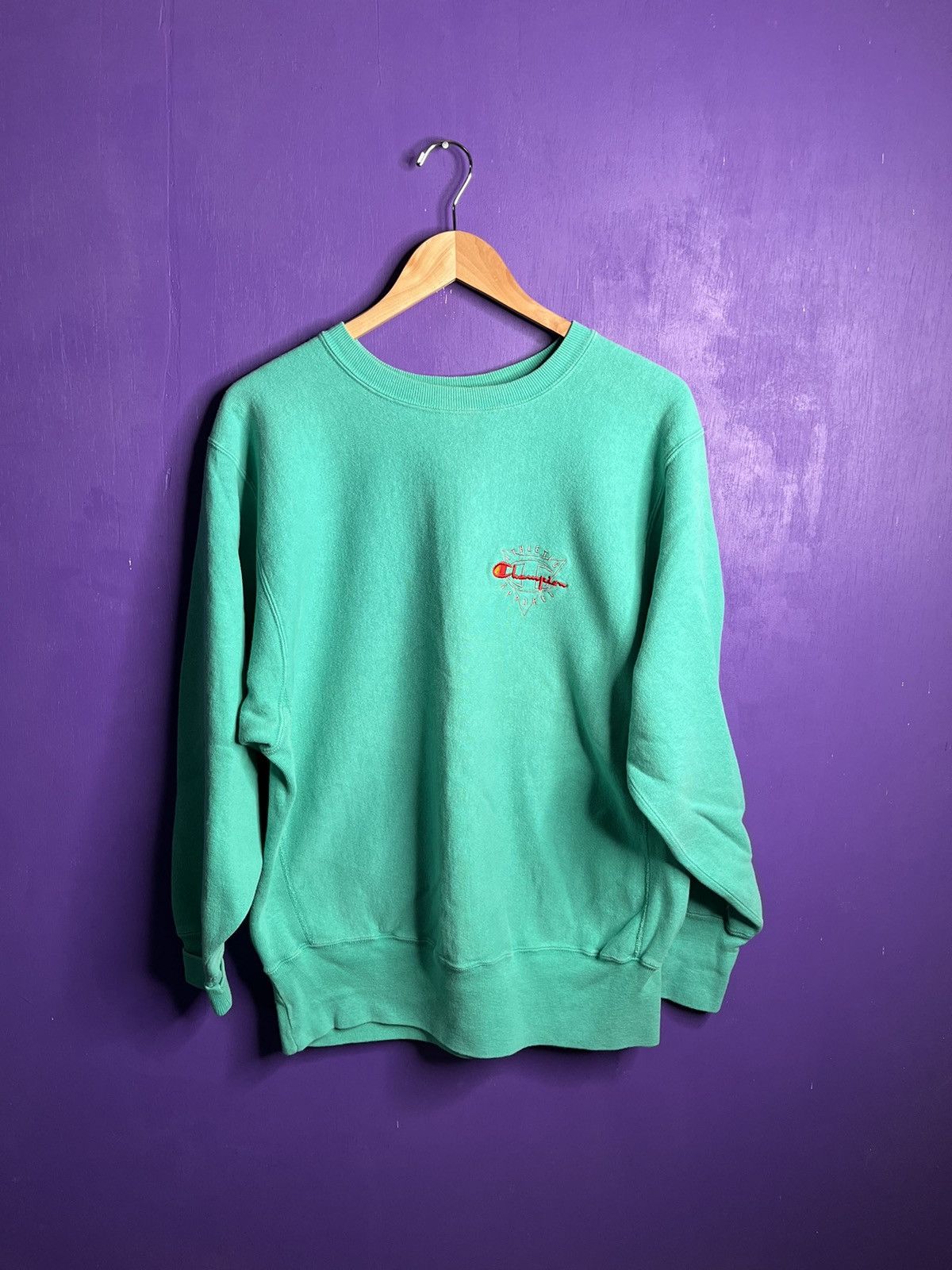 Champion × Vintage Vintage 90s Champion sea-foam green reverse weave Size US L / EU 52-54 / 3 - 1 Thumbnail