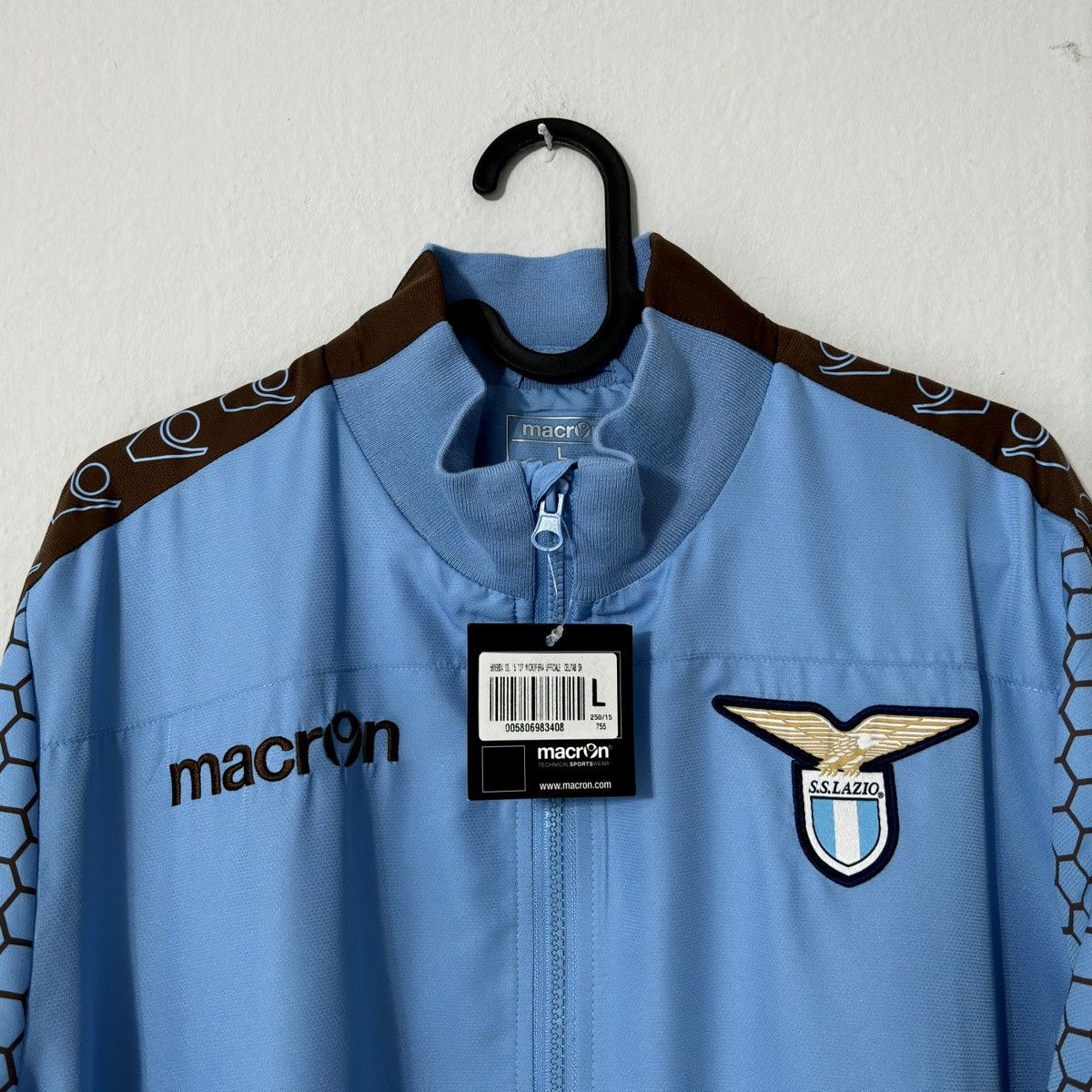 Macron NEW 2014 2015 Lazio Roma Macron Soccer Tracksuit Jacket Top Size US L / EU 52-54 / 3 - 3 Thumbnail