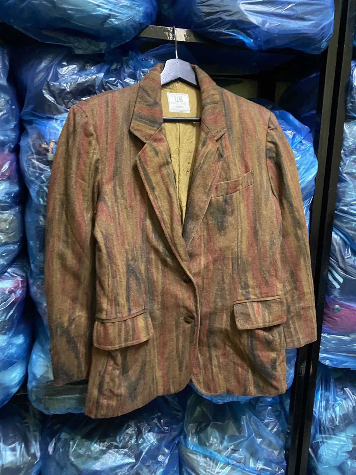 Enrico Coveri Vintage Enrico Coveri Boutique Striped Wool Blazer Italy 80s Size US M / EU 48-50 / 2 - 6 Thumbnail