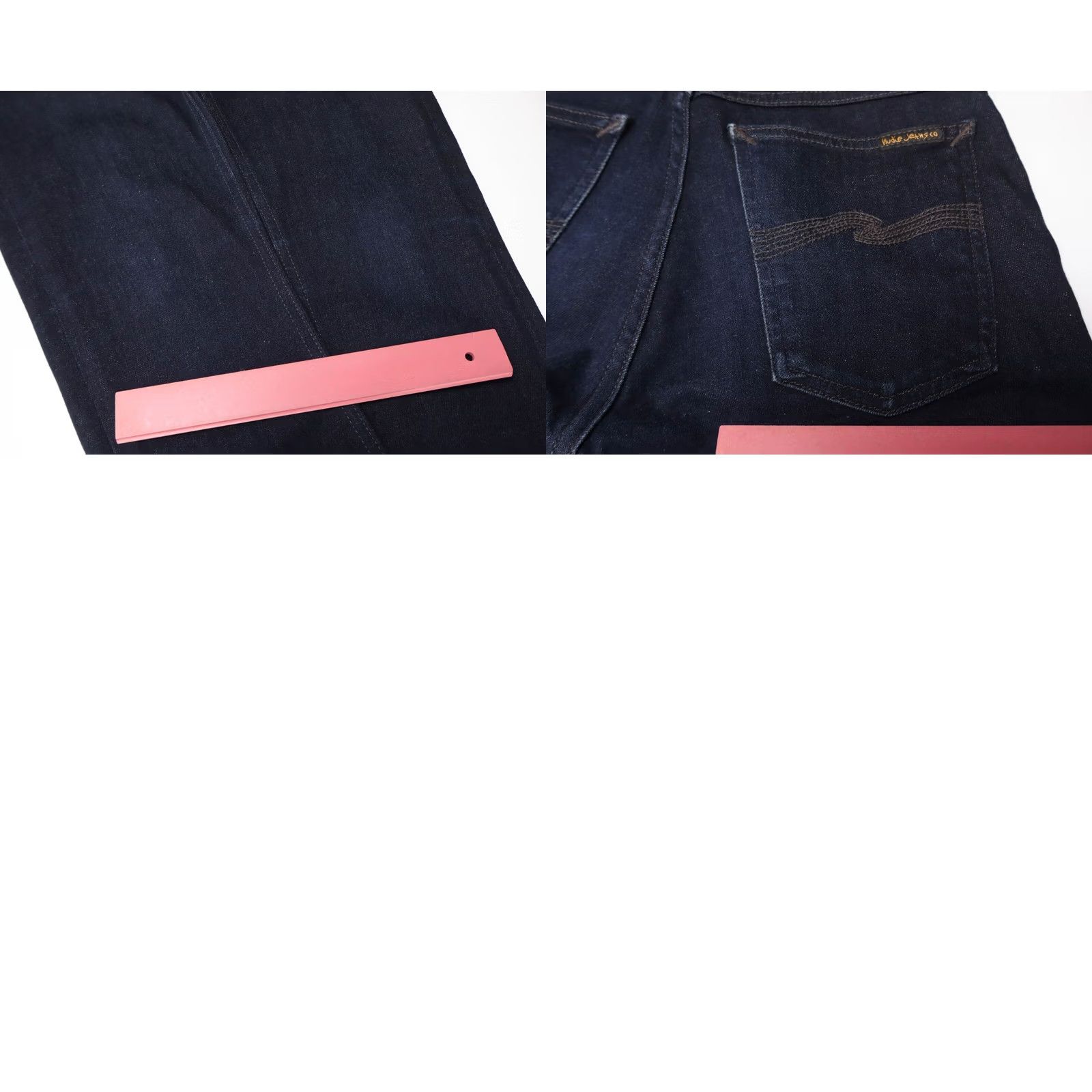 Vintage NUDIE Skinny Lin Dry Steel Jeans Men's W28/L32 Dark Blue Denim Zip Fly Stretched Size US 28 / EU 44 - 8 Thumbnail