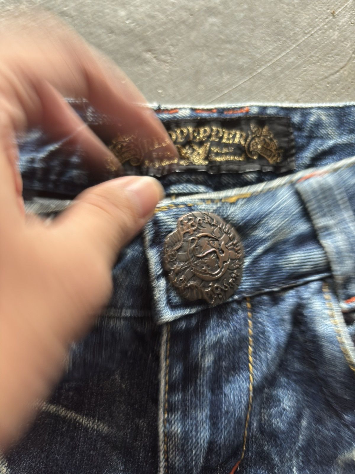 If Six Was Nine RED PEPPER super flare japanese denim washed low rise punk Size US 30 / EU 46 - 3 Thumbnail