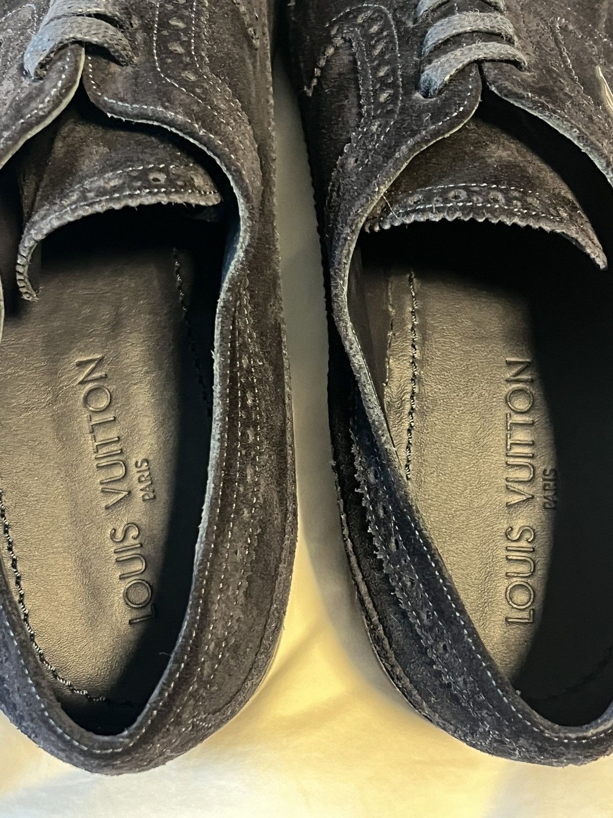Louis Vuitton Louis Vuitton Dark Blue Suede Derby Dress Shoes Size 10USMen  | Grailed