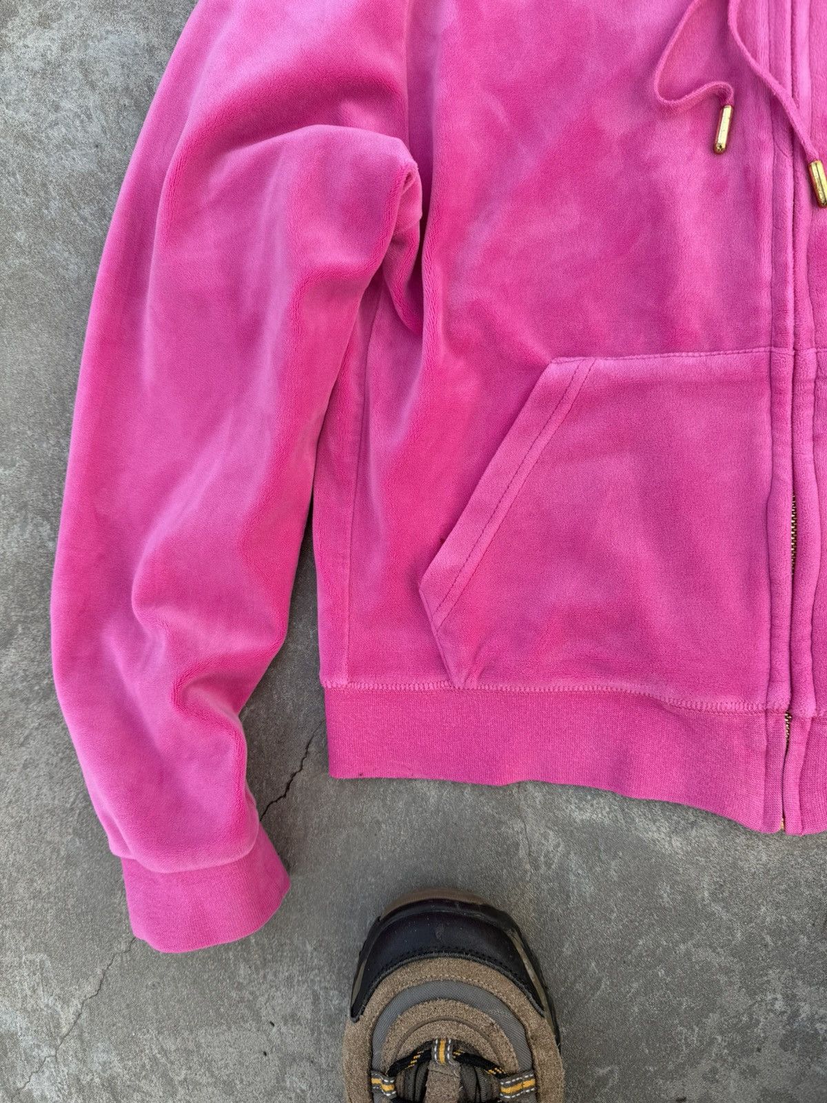 Juicy Couture Vintage 90s Juicy Couture Velour Glamour Zip Hype Hoodie Size M / US 6-8 / IT 42-44 - 6 Thumbnail