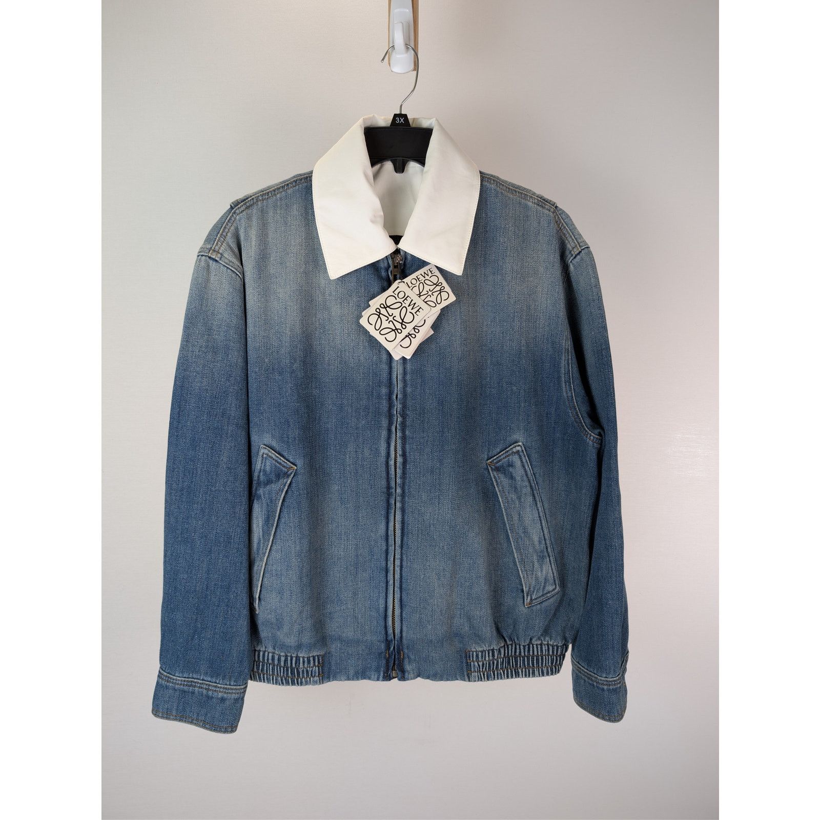 Loewe o1rshd1 Hybrid Denim Azul Zip-up Jacket in Blue Size US M / EU 48-50 / 2 - 7 Thumbnail