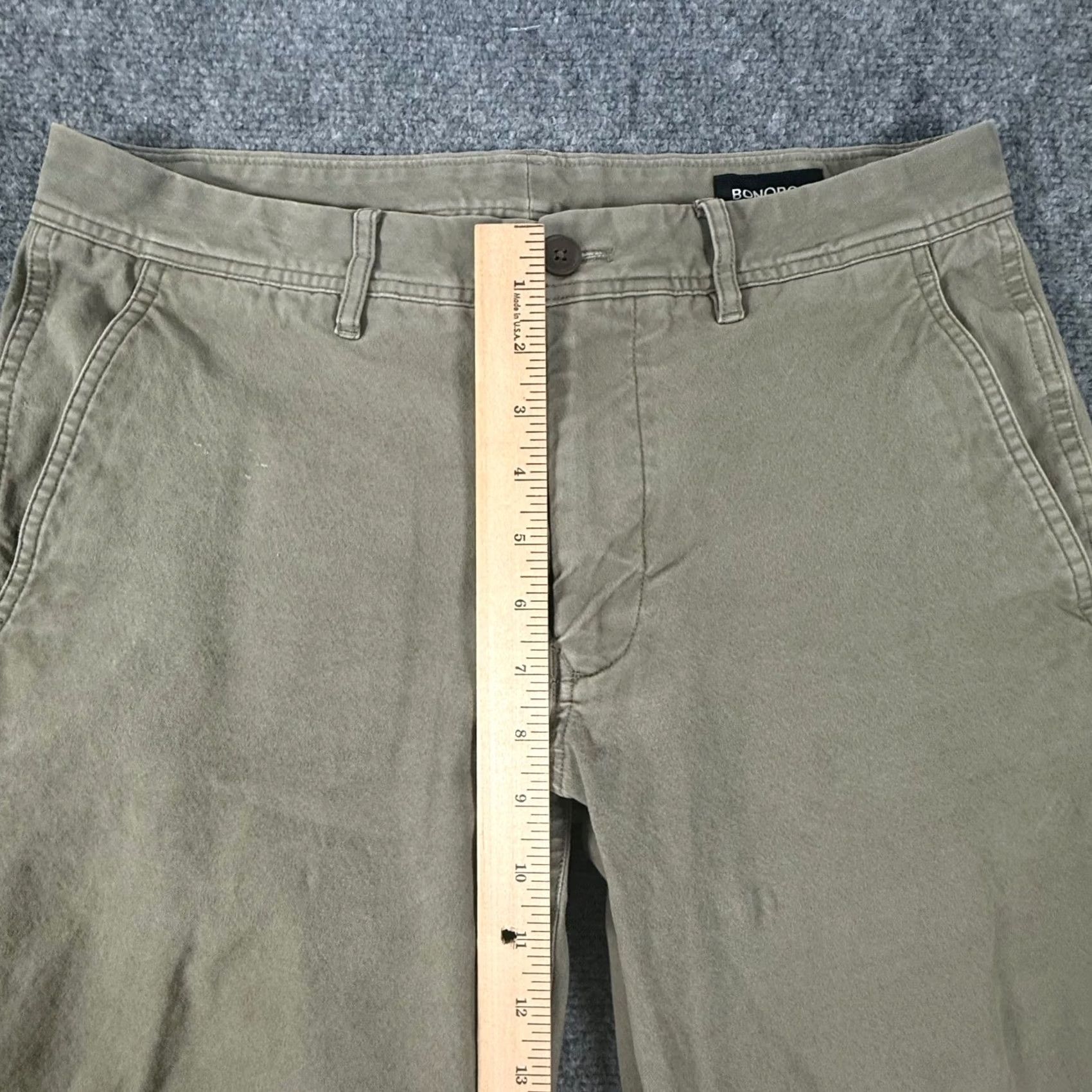 Bonobos Bonobos Green Chino Pants Straight Leg Pants 32x32 Mens Size 32 Inseam 32 Regular Front Button Zip Casual Workwear Beige Green Size US 32 / EU 48 - 7 Thumbnail
