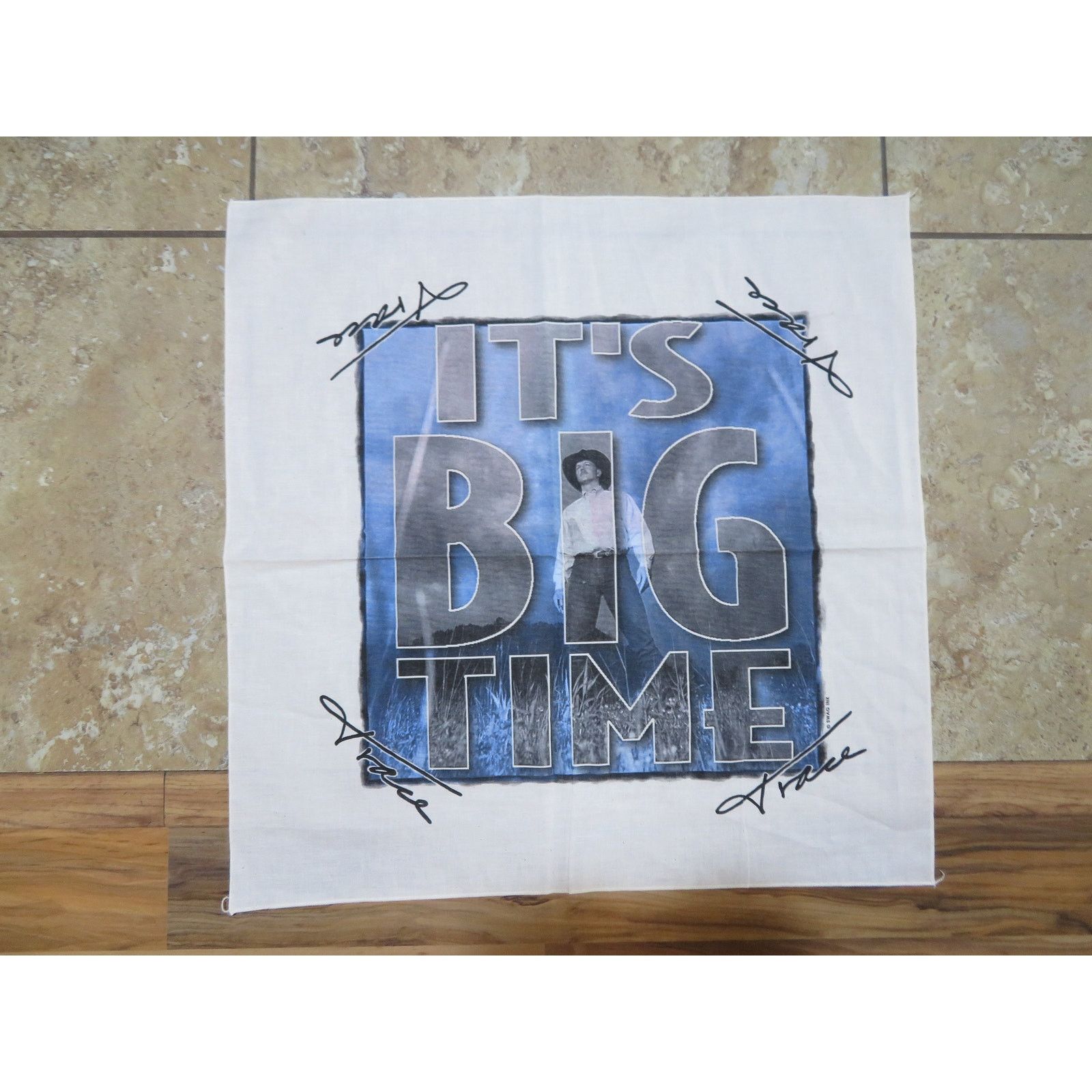 Other Trace Adkins Country Music Bandana It's Big Time 21X21 Vtg Size ONE SIZE - 1 Thumbnail